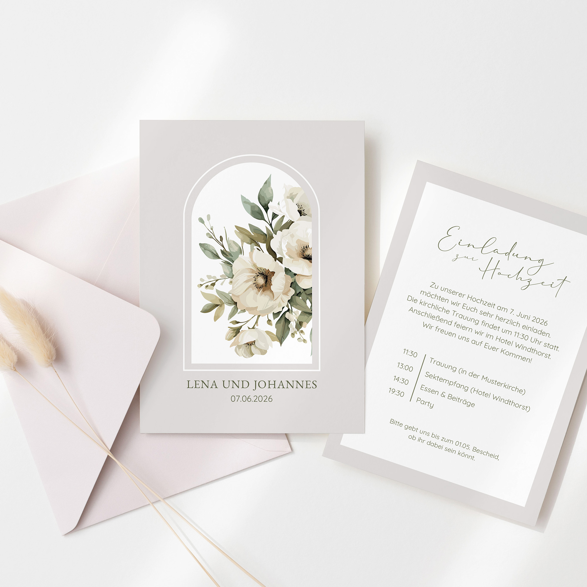 Postkarte DIN A6 im Hochformat - Vintage "Ivory Garden"