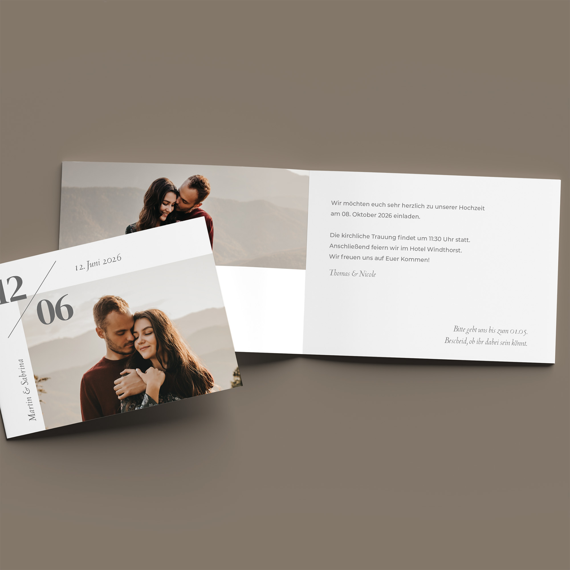 Klappkarte DIN A6 im Querformat - Minimalistisch "Helsinki"