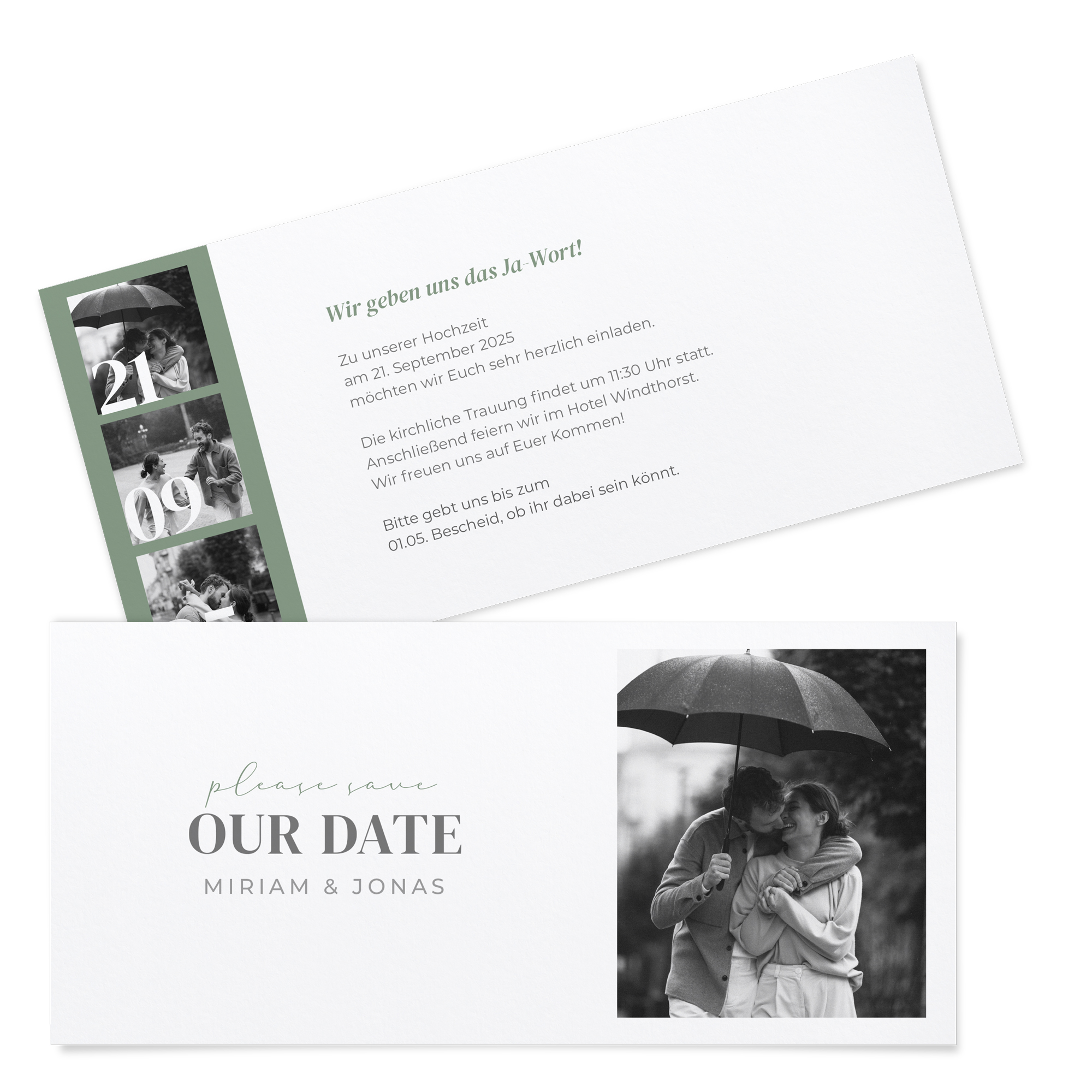 Postkarten DIN lang im Querformat 210 x 98 mm - Minimalistisch "Berlin"