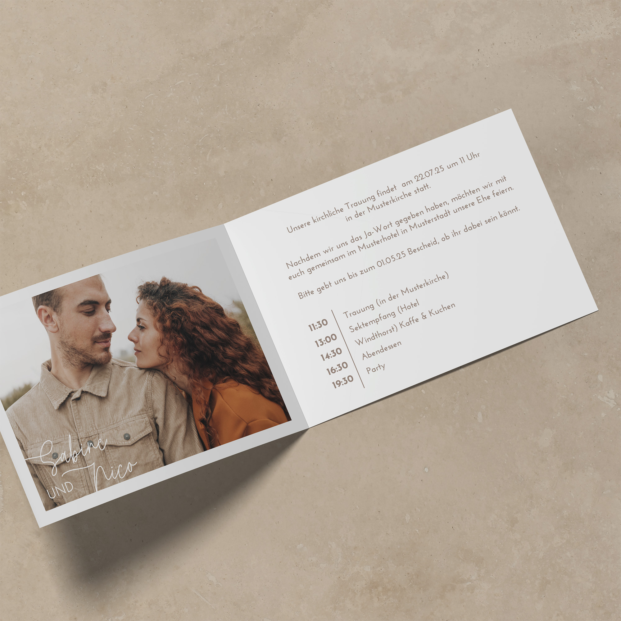 Klappkarte DIN A6 im Querformat - Floral "Daisy Field"