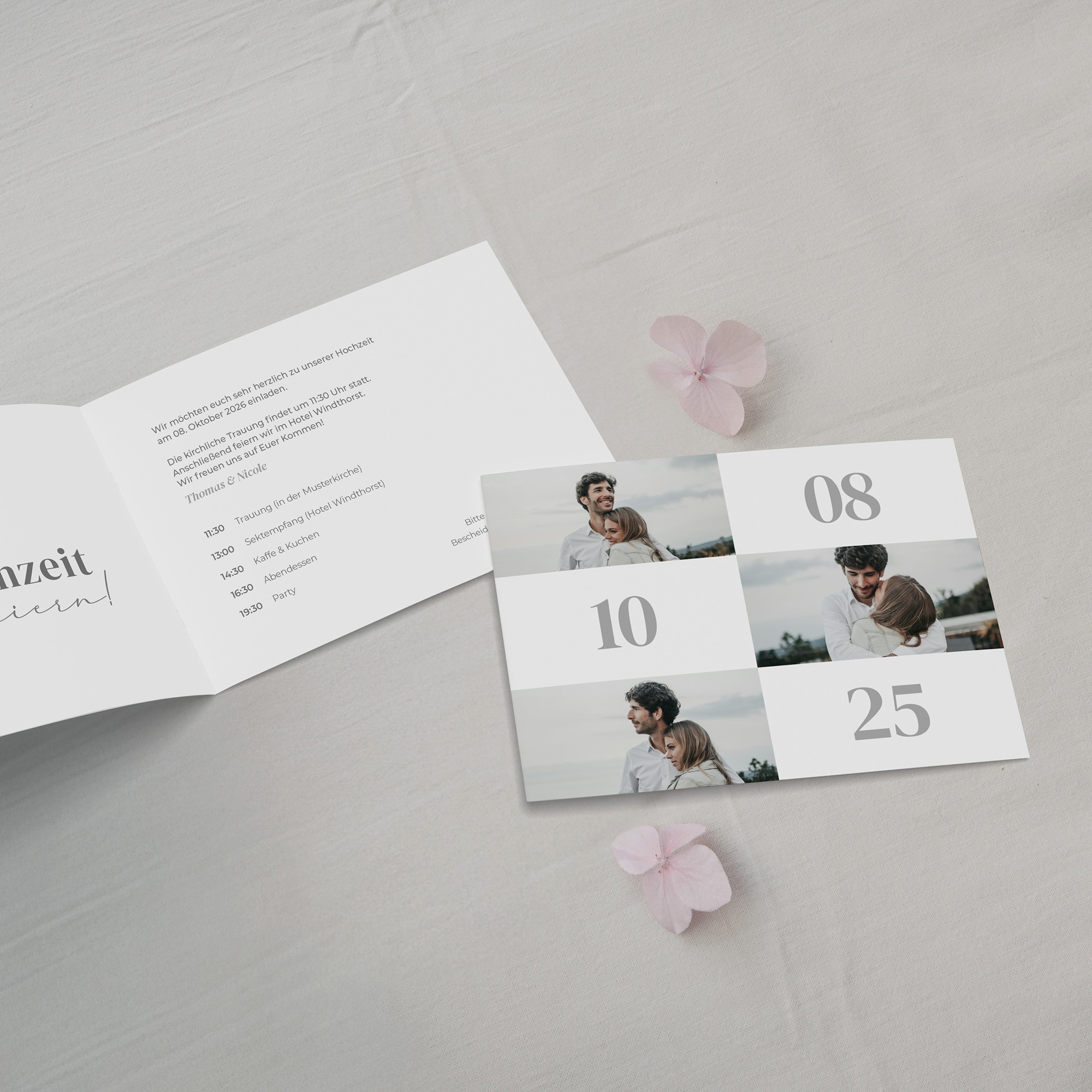 Klappkarte DIN A6 im Querformat - Minimalistisch "Oslo"