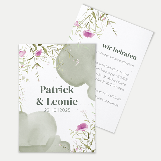 Postkarte DIN A6 im Hochformat - Aquarell "Wildflower Garden"