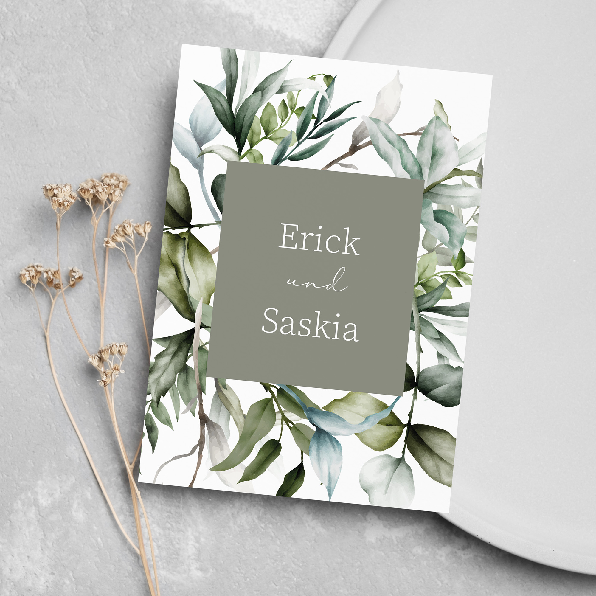 Postkarte DIN A6 im Hochformat - Greenery "Pure Greenery"