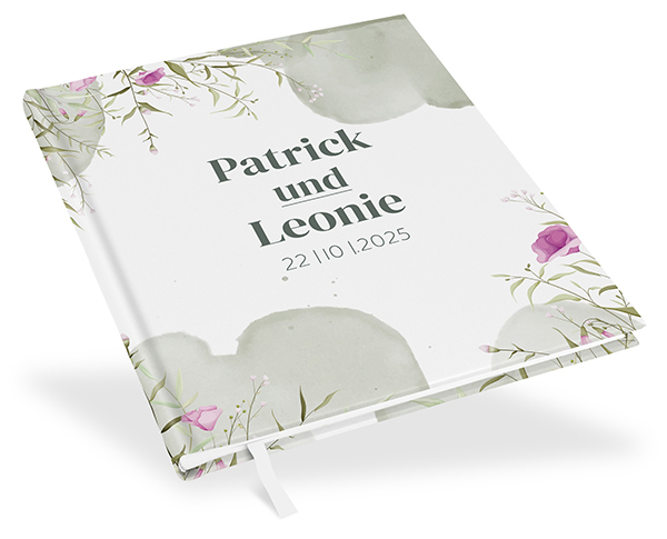 Gästebuch Hochzeit -  Aquarell "Wildflower Garden"