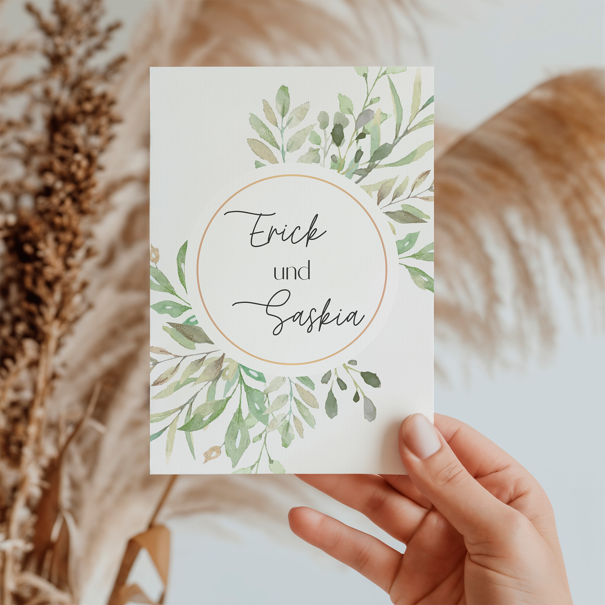 Postkarte DIN A6 im Hochformat - Greenery "Calm Grove"