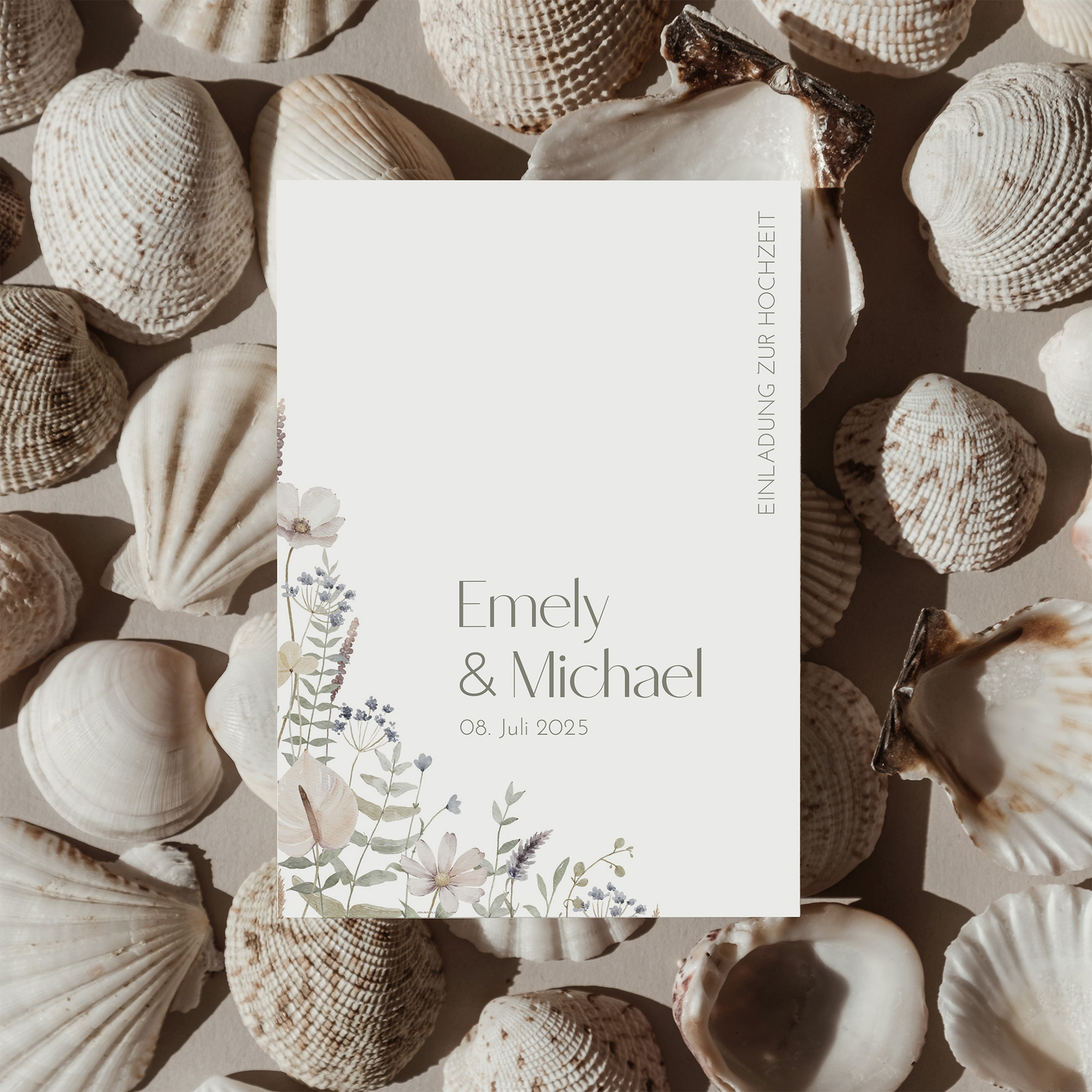 Postkarte DIN A6 im Hochformat - Boho "Pastel Bloom"