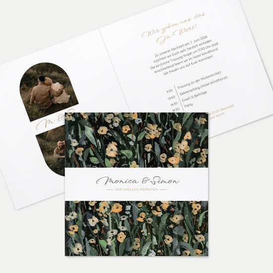 Klappkarte Quadratisch 148 x 148 mm - Vintage "La Campagna"