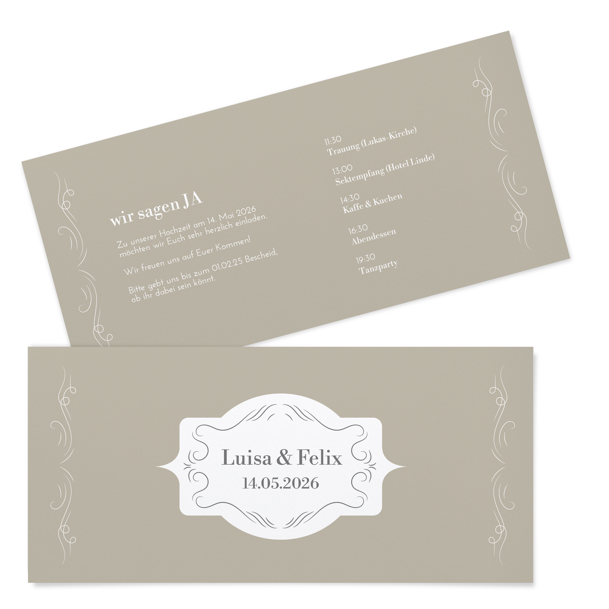 Postkarten DIN lang im Querformat 210 x 98 mm - Vintage "Antique Peony"