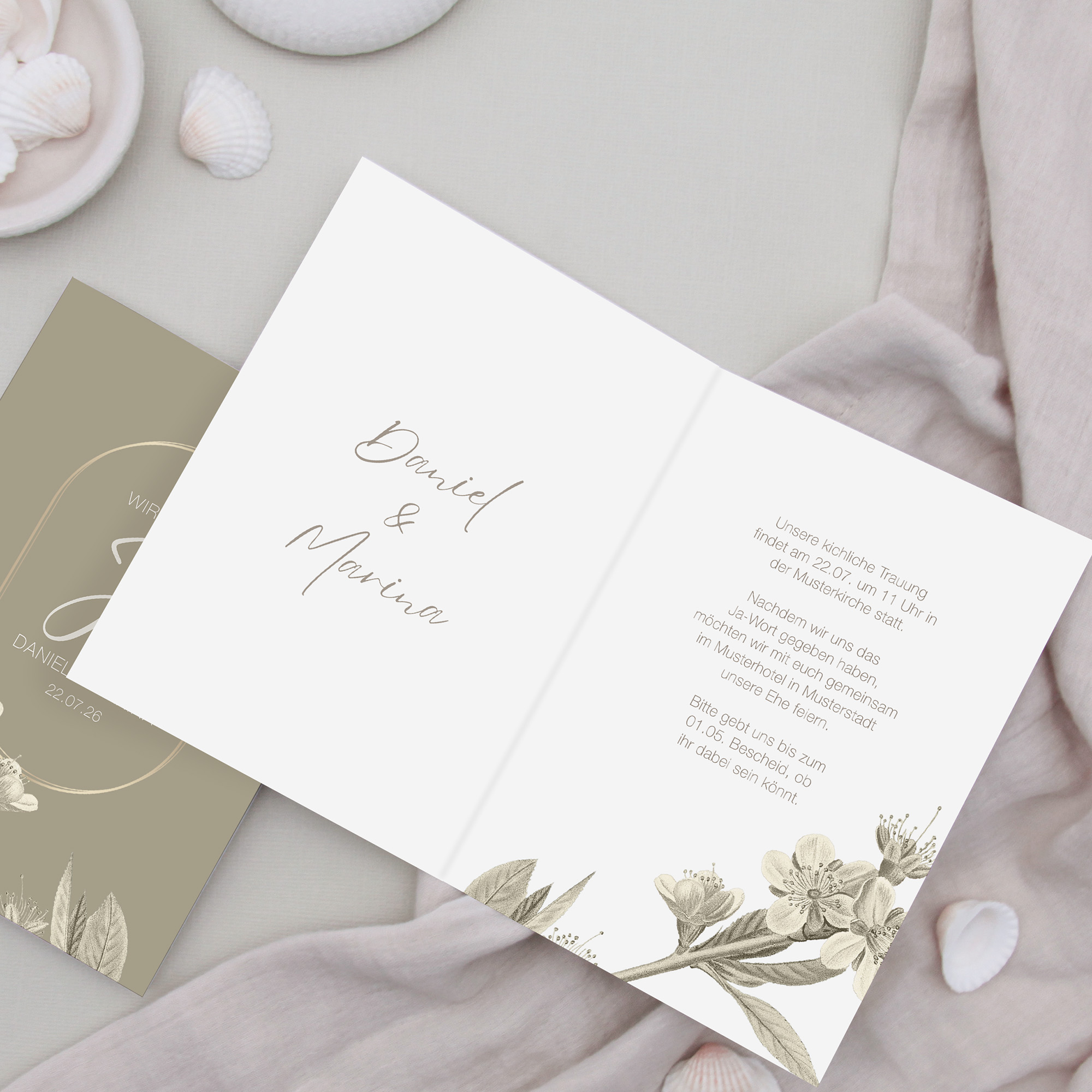 Klappkarte DIN A6 im Hochformat - Floral "Classic Flora"