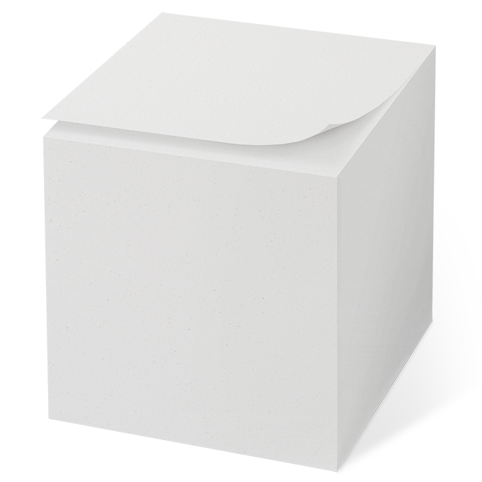 Notiz-Zettelklotz Recycling 9 x 9 x 9 cm Siebdruck mit Varianten