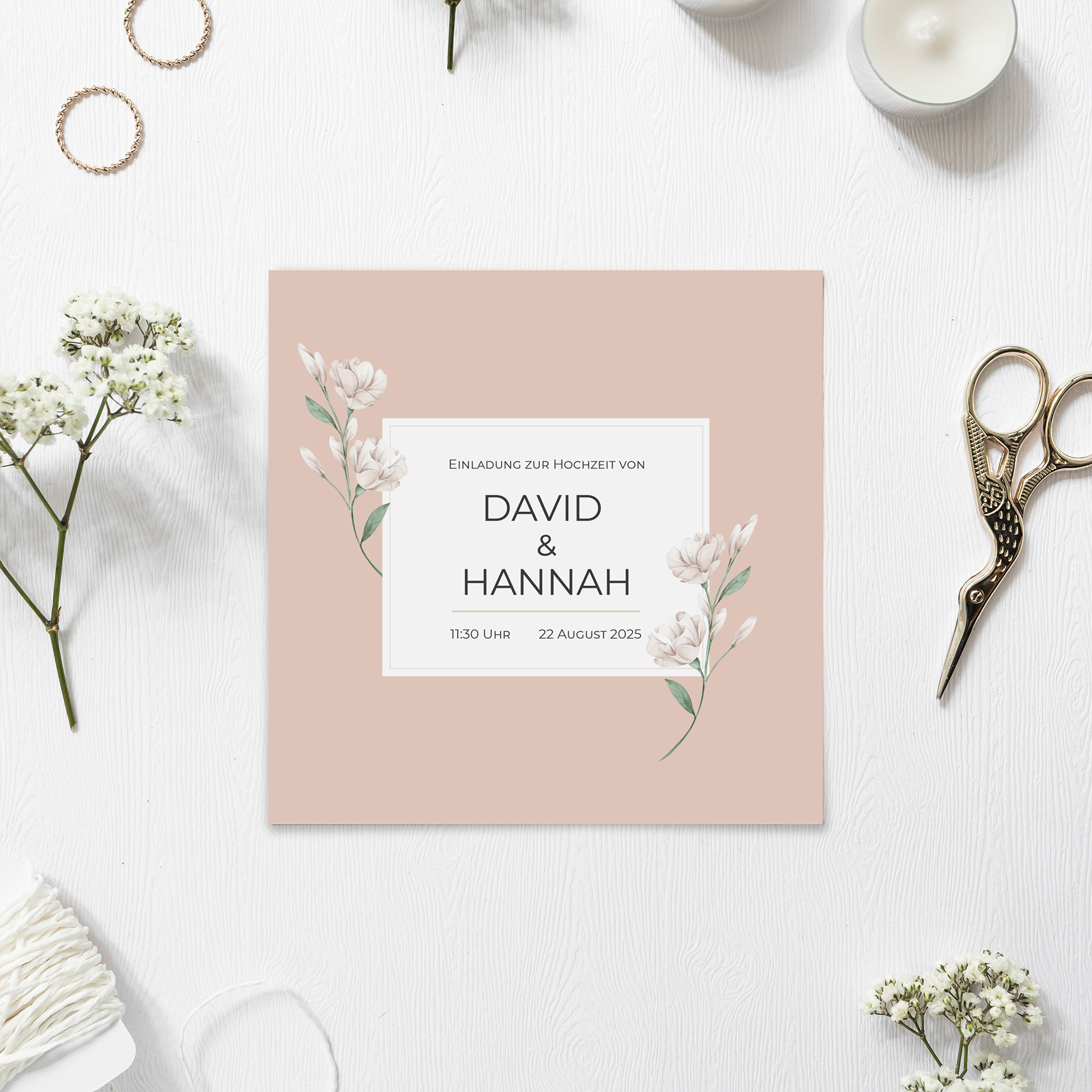 Postkarte Quadrat 148 x 148 mm - Floral "Neutral Florals"