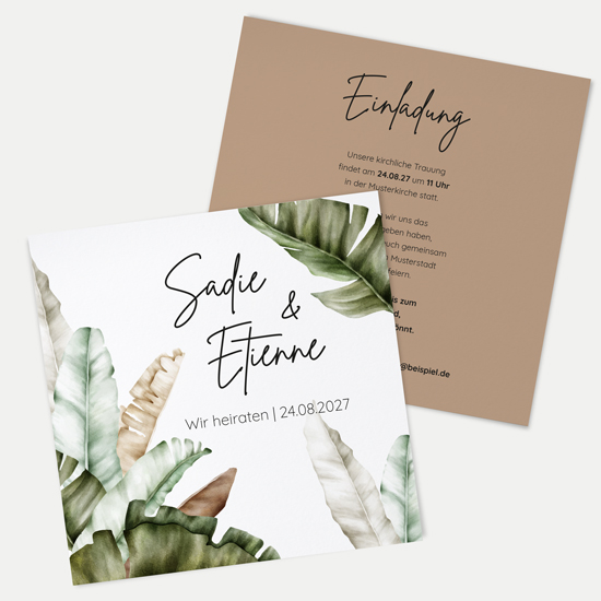 Postkarte Quadrat 148 x 148 mm - Greenery "Manila 01"