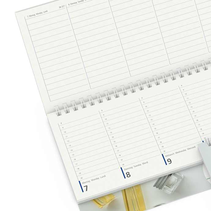 Tischquerkalender Business-Standard Softcover Recycling