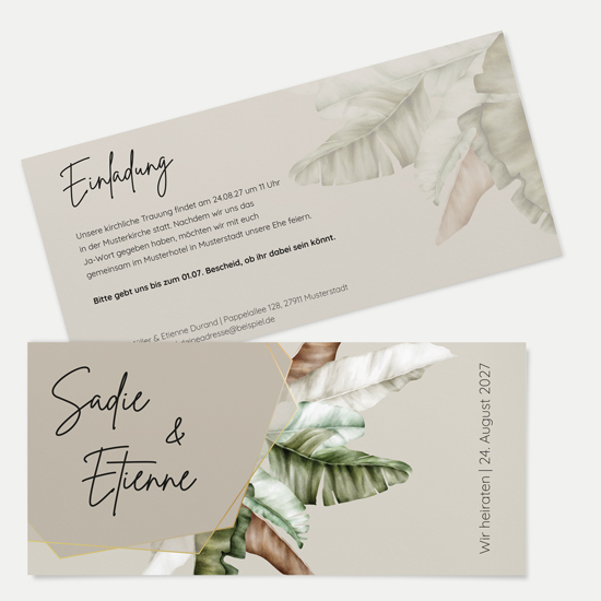 Postkarten DIN lang im Querformat 210 x 98 mm - Greenery "Manila 02"