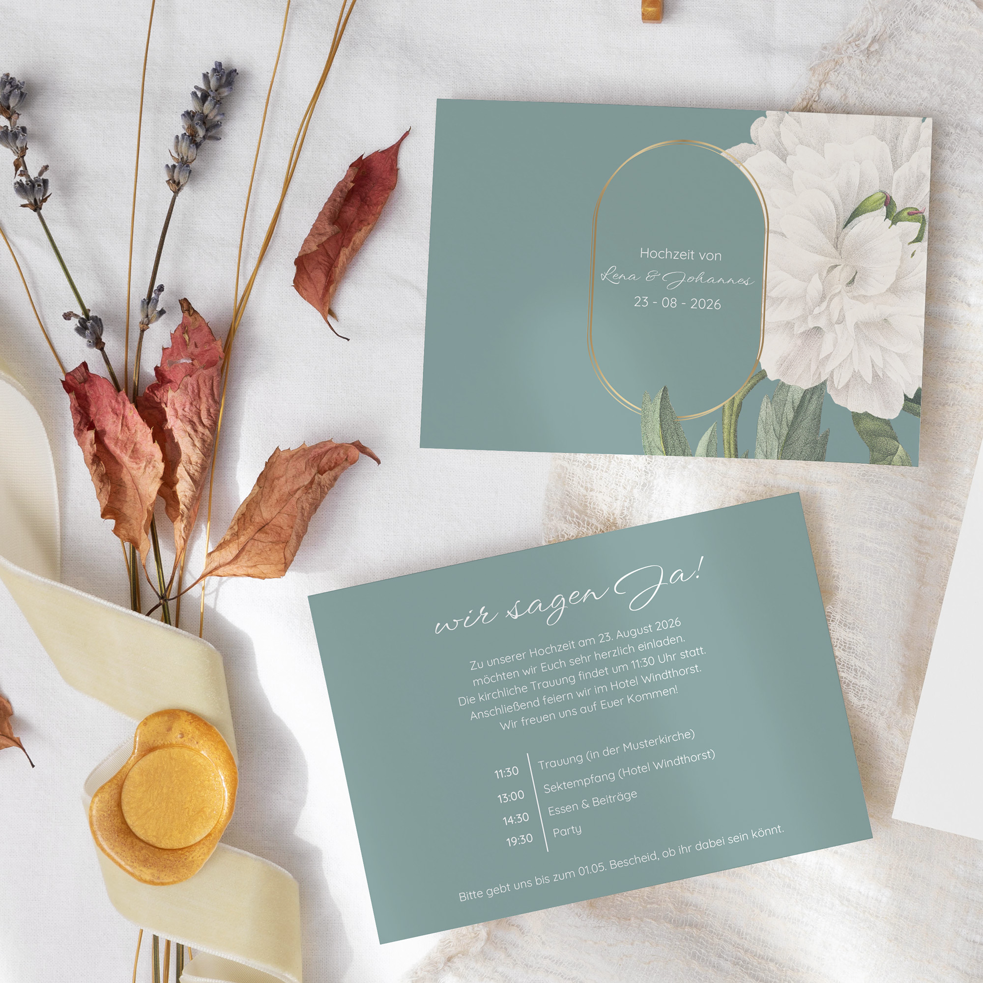 Postkarte DIN A6 im Querformat - Vintage "Floral Epoque"