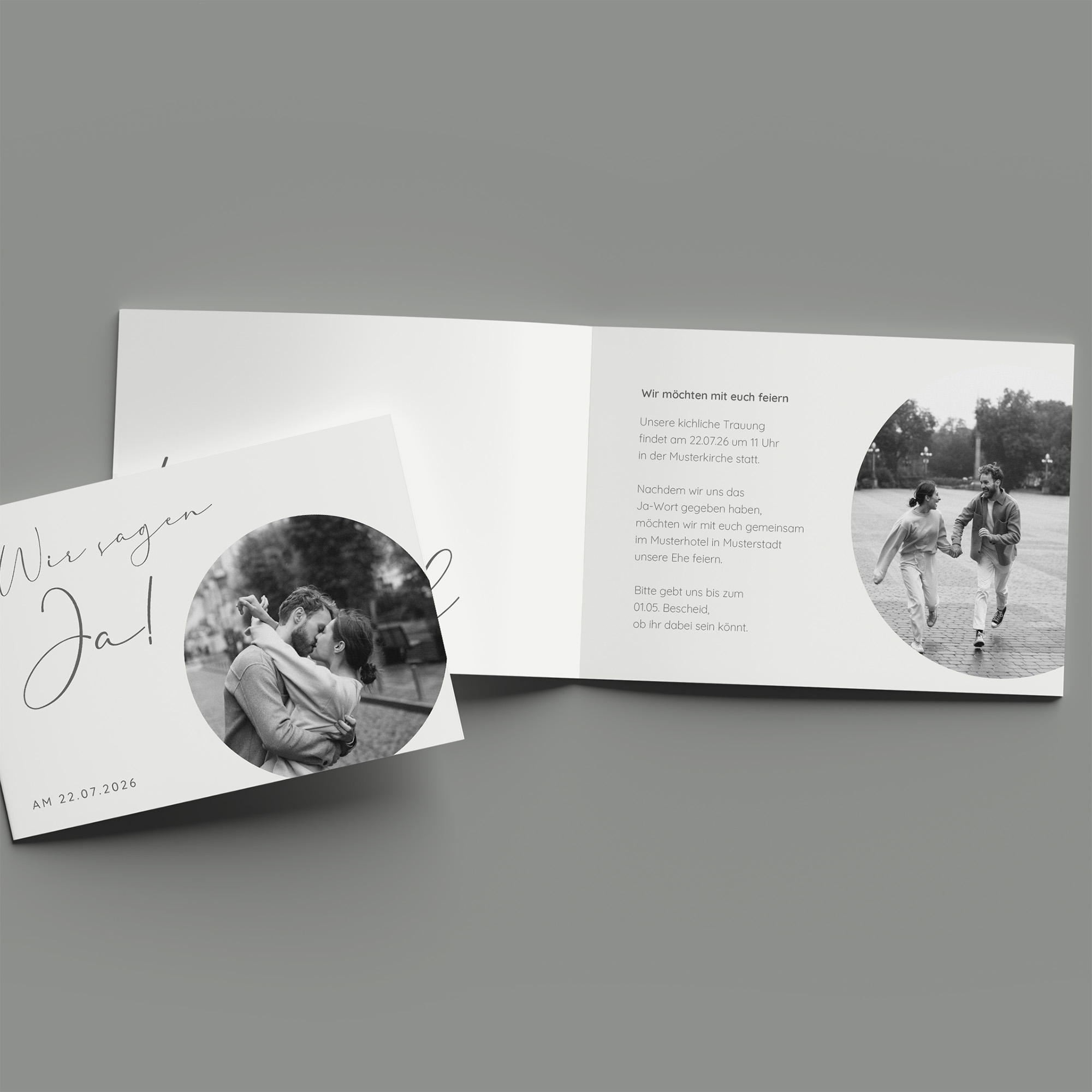 Klappkarte DIN A6 im Querformat - Minimalistisch "Paris"