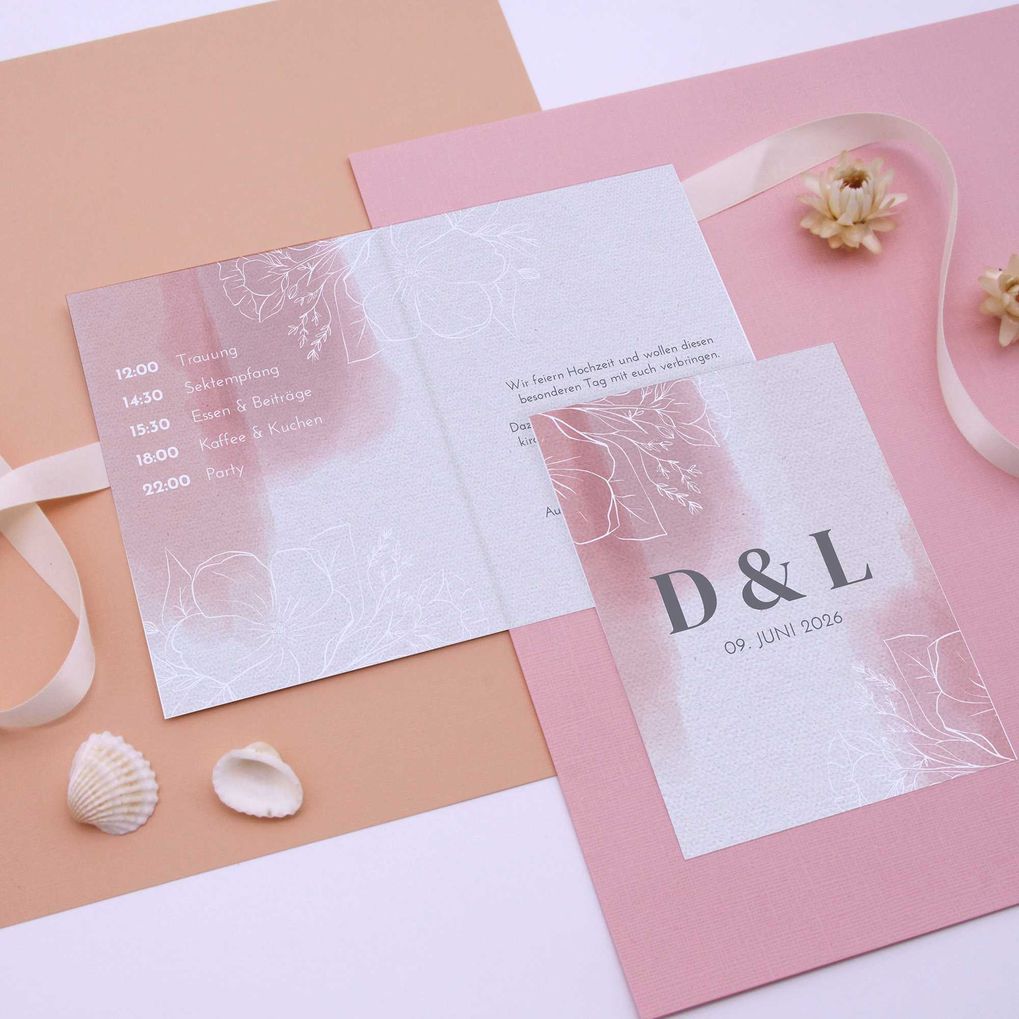 Klappkarte DIN A6 im Hochformat -Aquarell "dusty bloom"