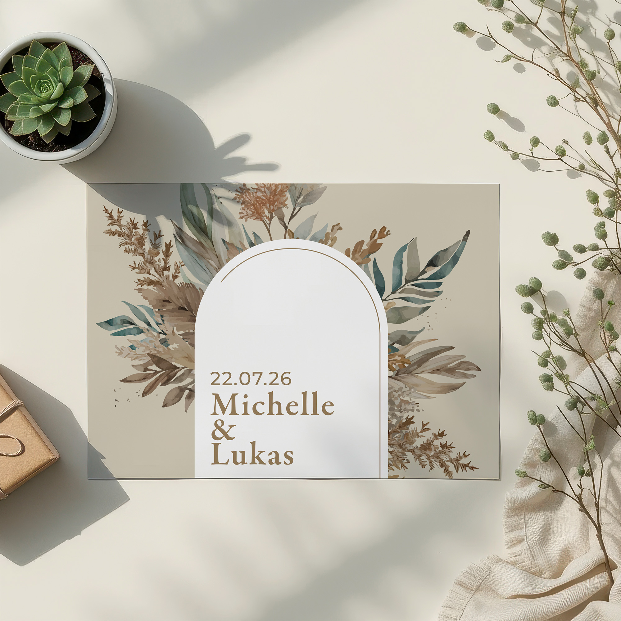 Postkarte DIN A6 im Querformat - Boho "Bare Nature "