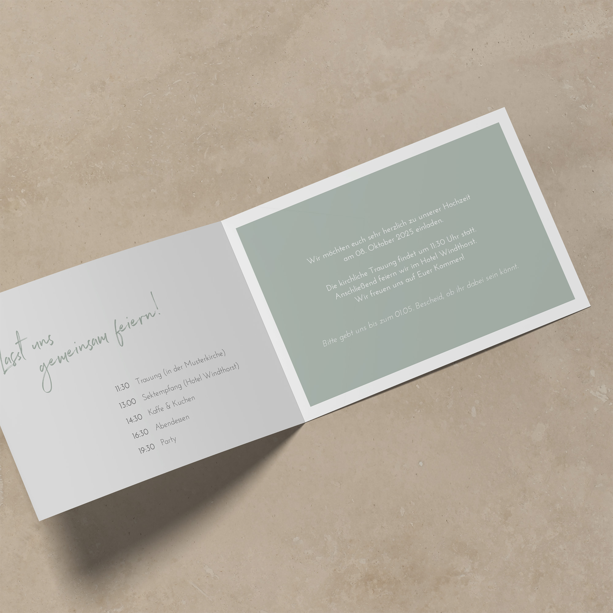 Klappkarte DIN A6 im Querformat - Minimalistisch "Florence"