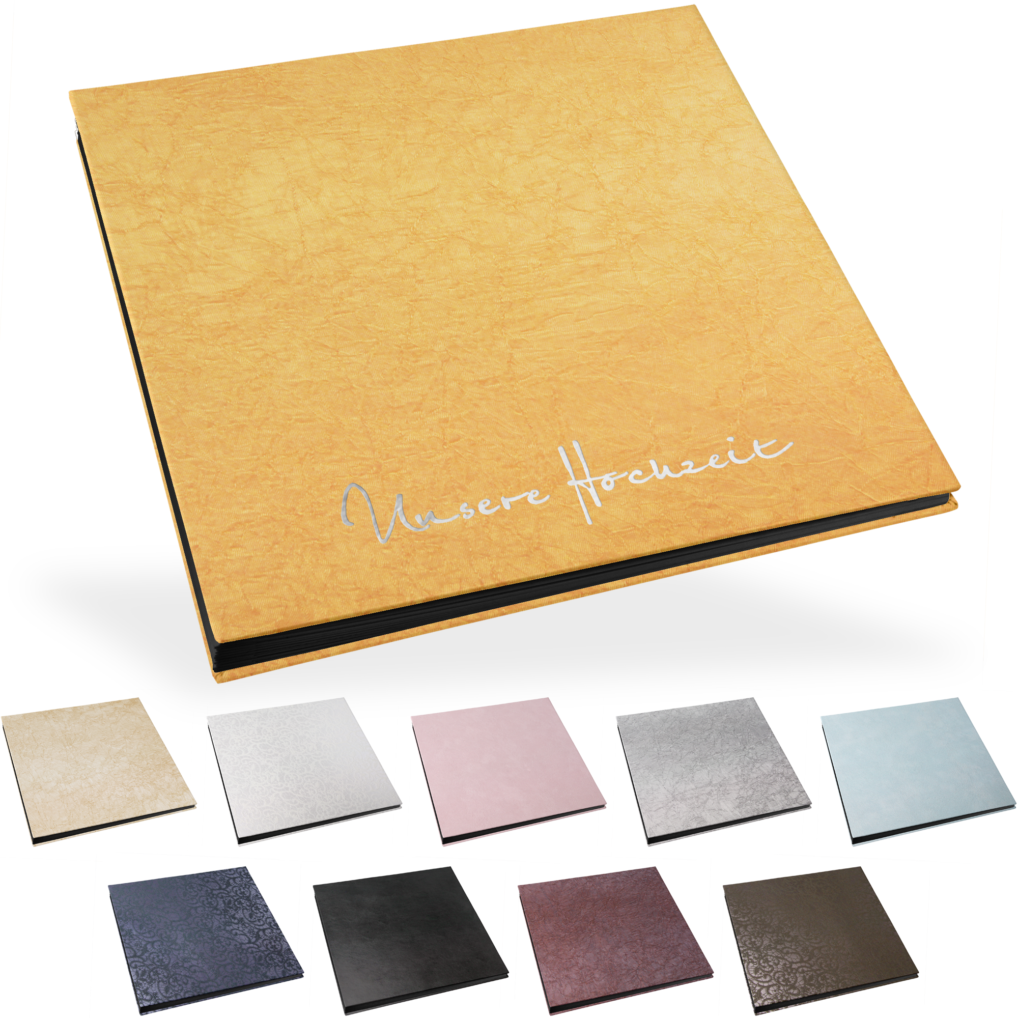 Blockalbum 24 x 24 cm, schwarze Inhaltsseiten, ohne Bilddurchstanzung