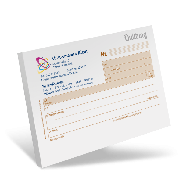 Quittungsblock #4 optional nummeriert