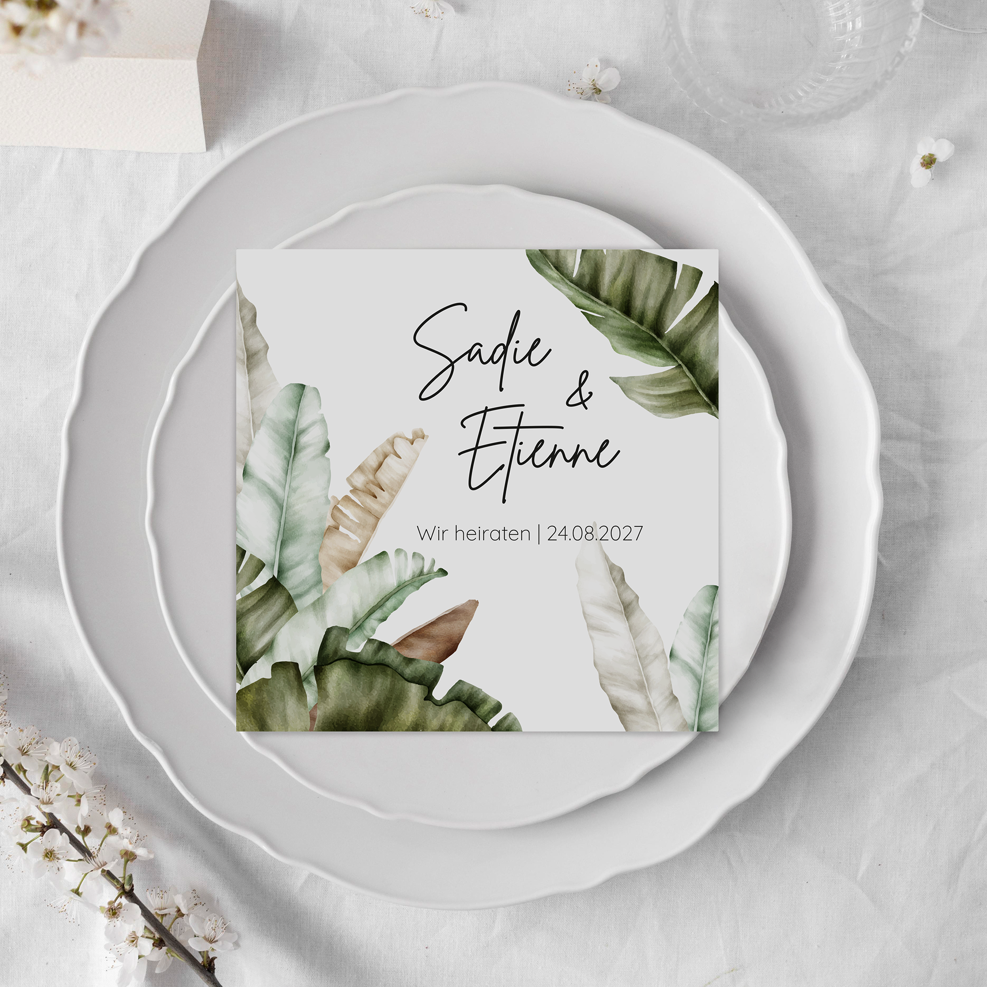 Postkarte Quadrat 148 x 148 mm - Greenery "Manila 01"