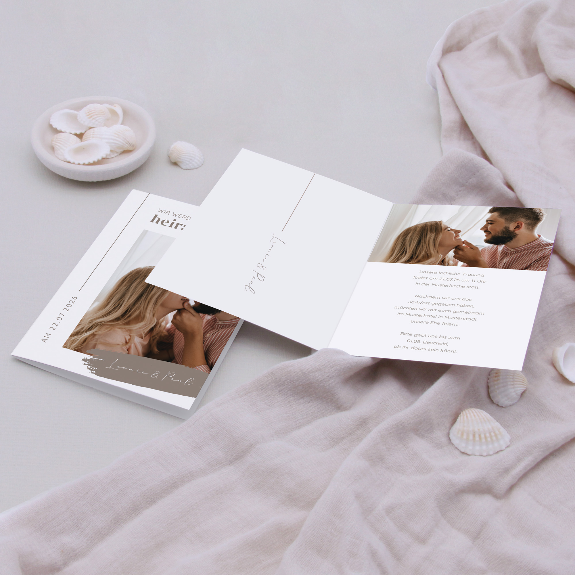 Klappkarte DIN A6 im Hochformat - Minimalistisch "Copenhagen"