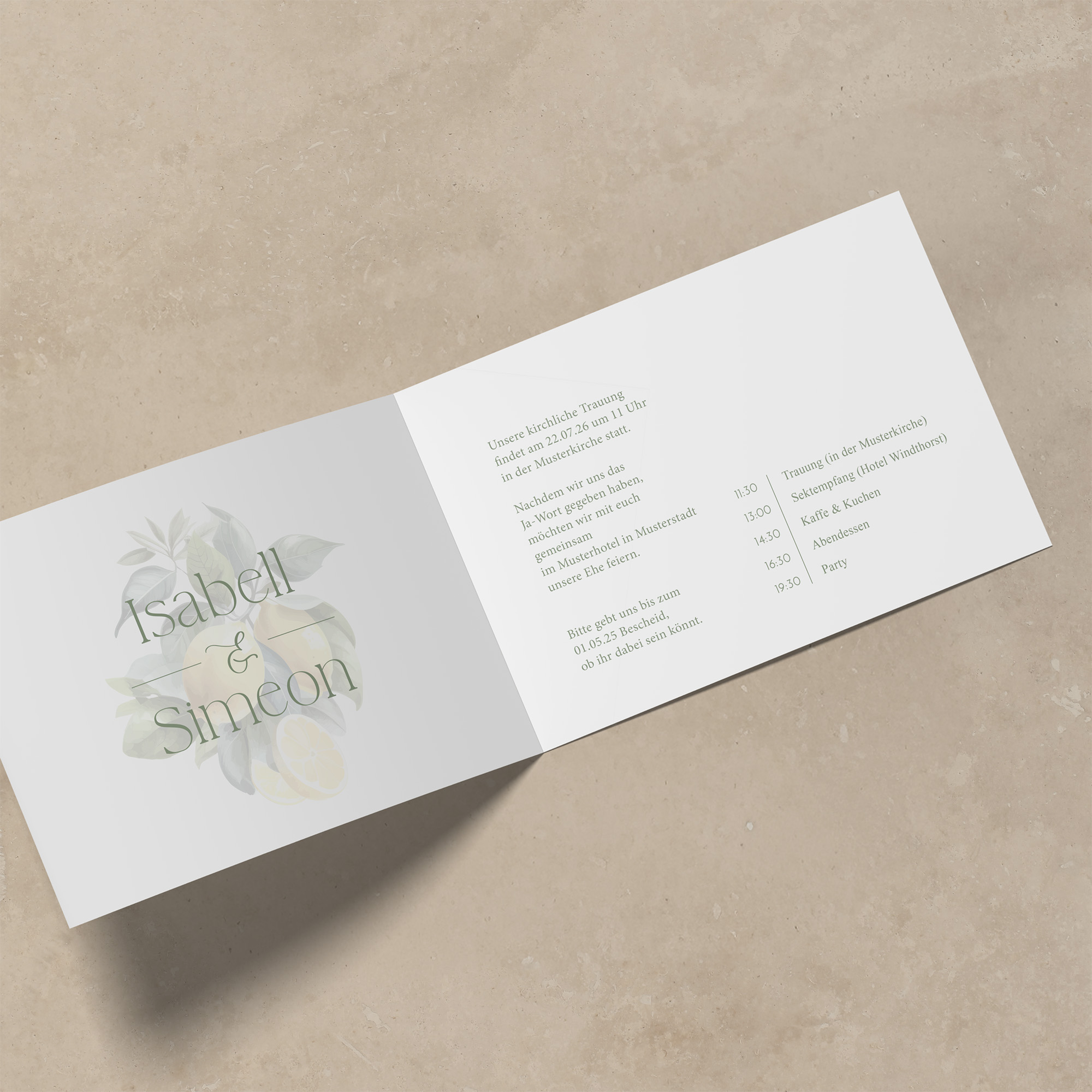 Klappkarte DIN A6 im Querformat - Floral "Tuscan Bloom"