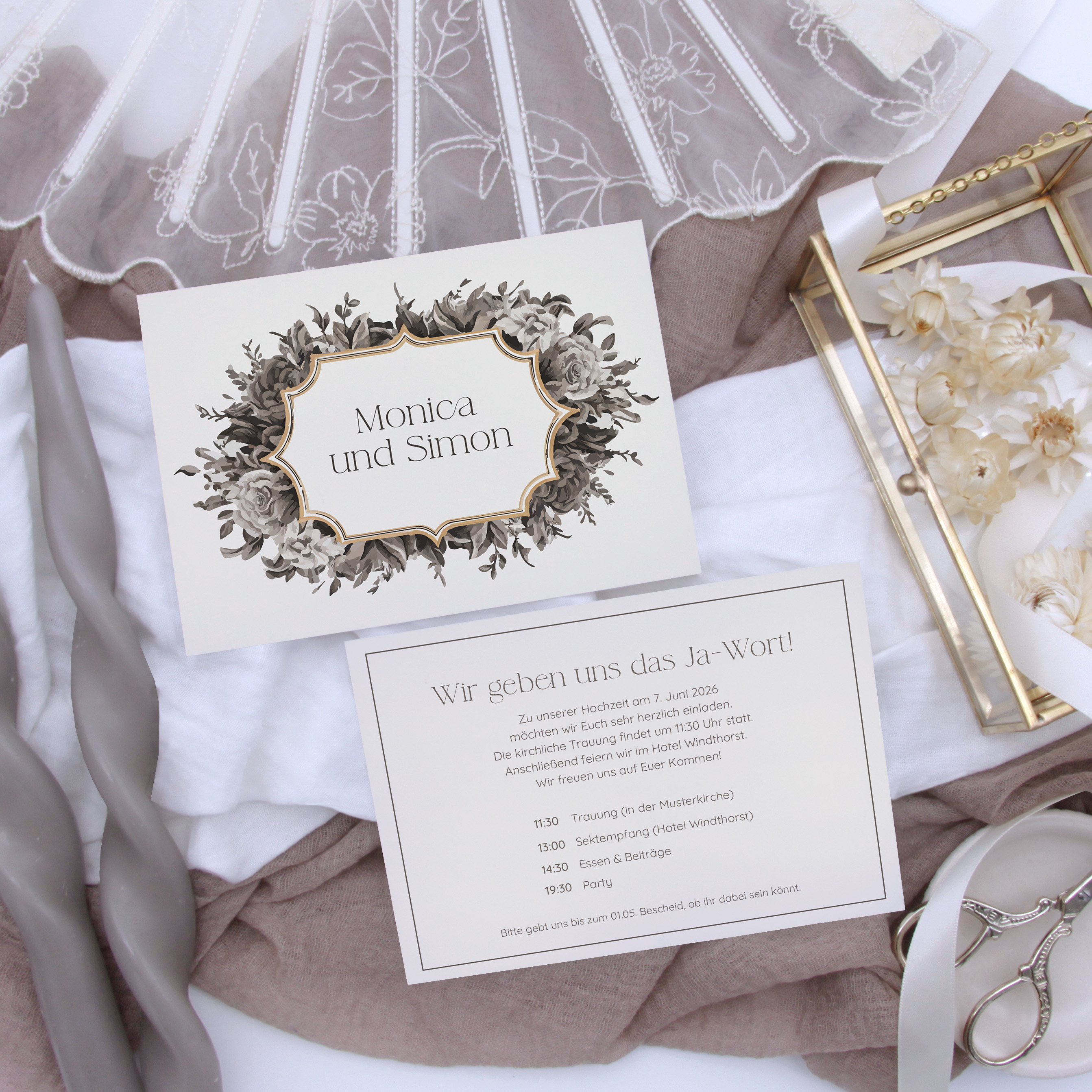 Postkarte DIN A6 im Querformat - Vintage "Baroque Frame"