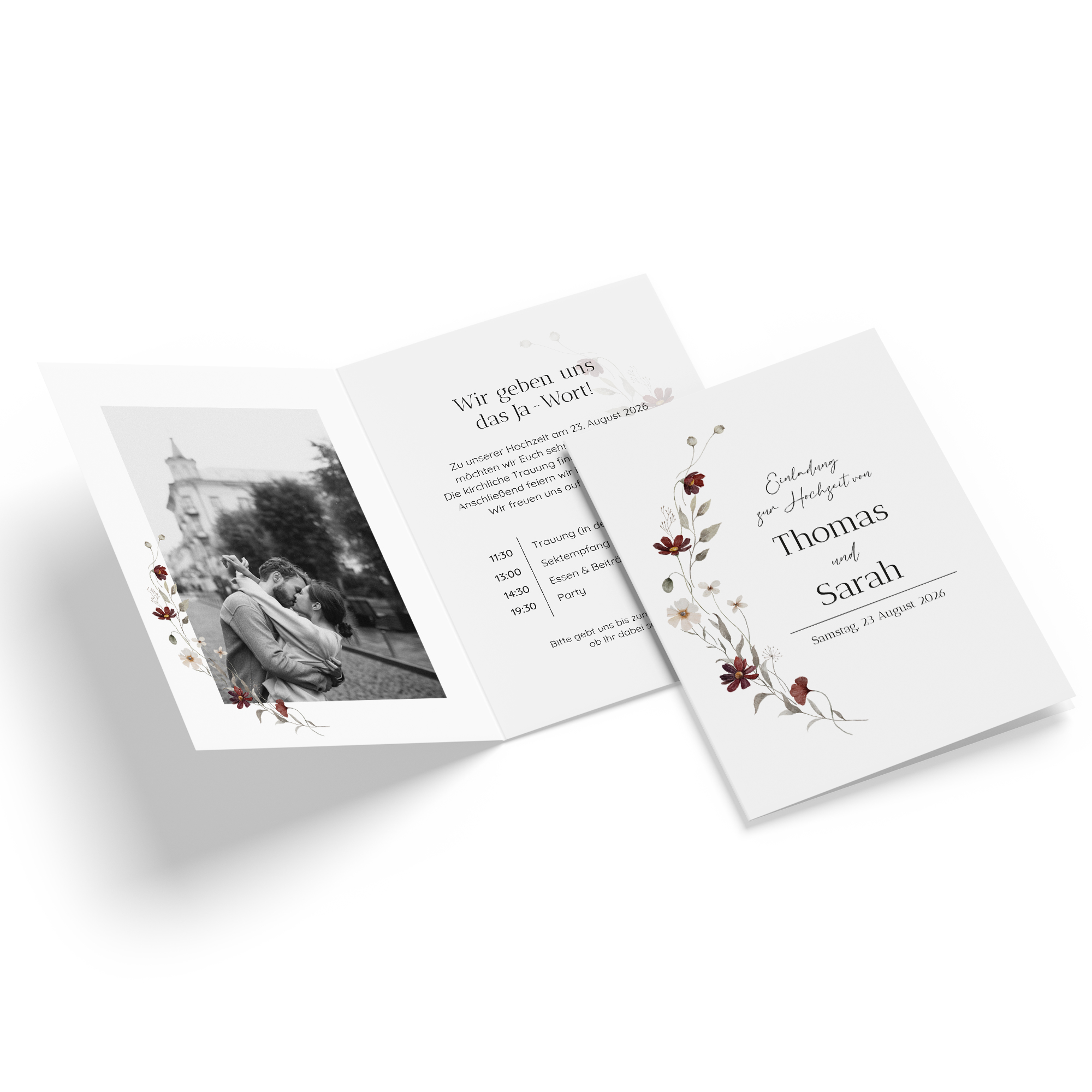 Klappkarte DIN A6 im Hochformat - Vintage - "Wildflower Note"