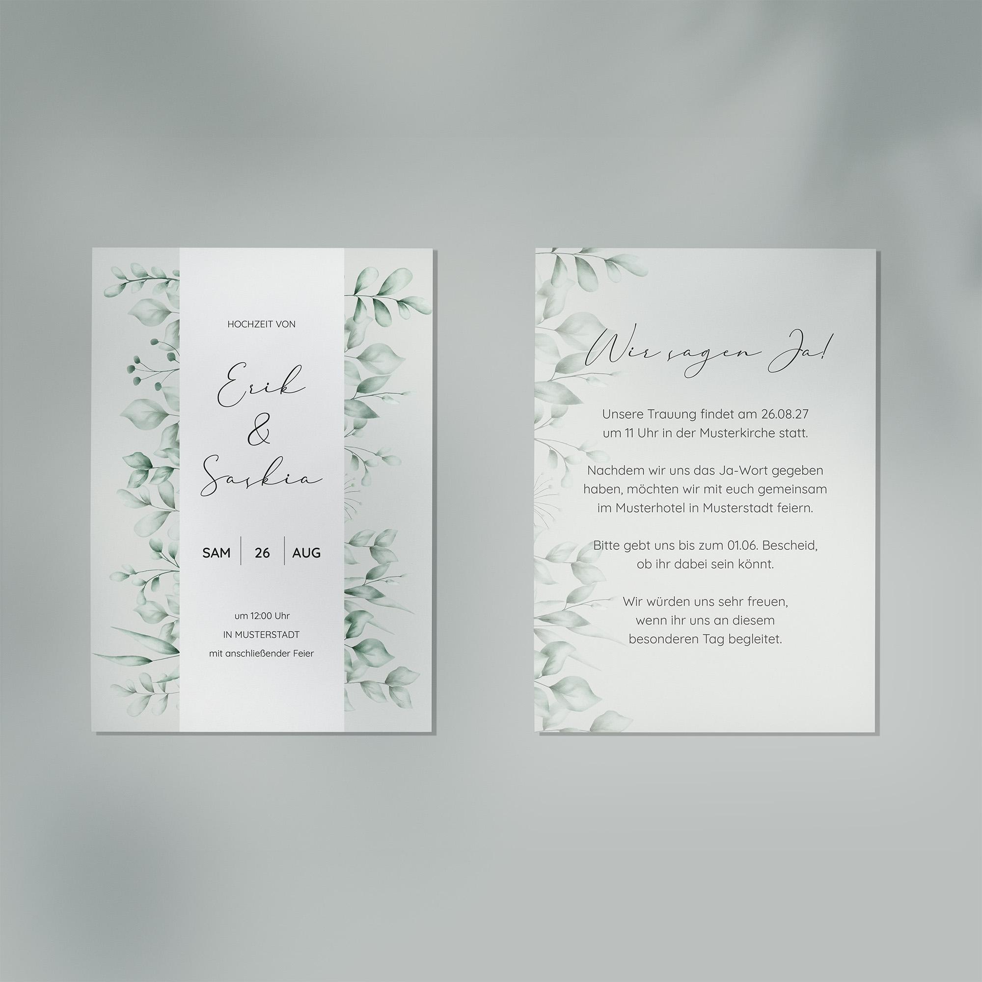 Postkarte DIN A6 im Hochformat - Greenery "Evergreen Mint"