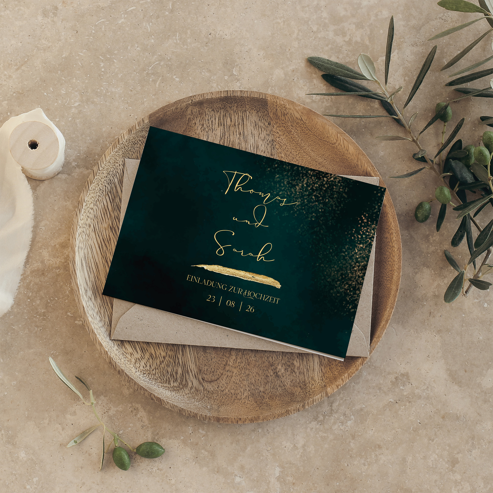 Klappkarte DIN A6 im Querformat - Vintage - "Velvet Night"