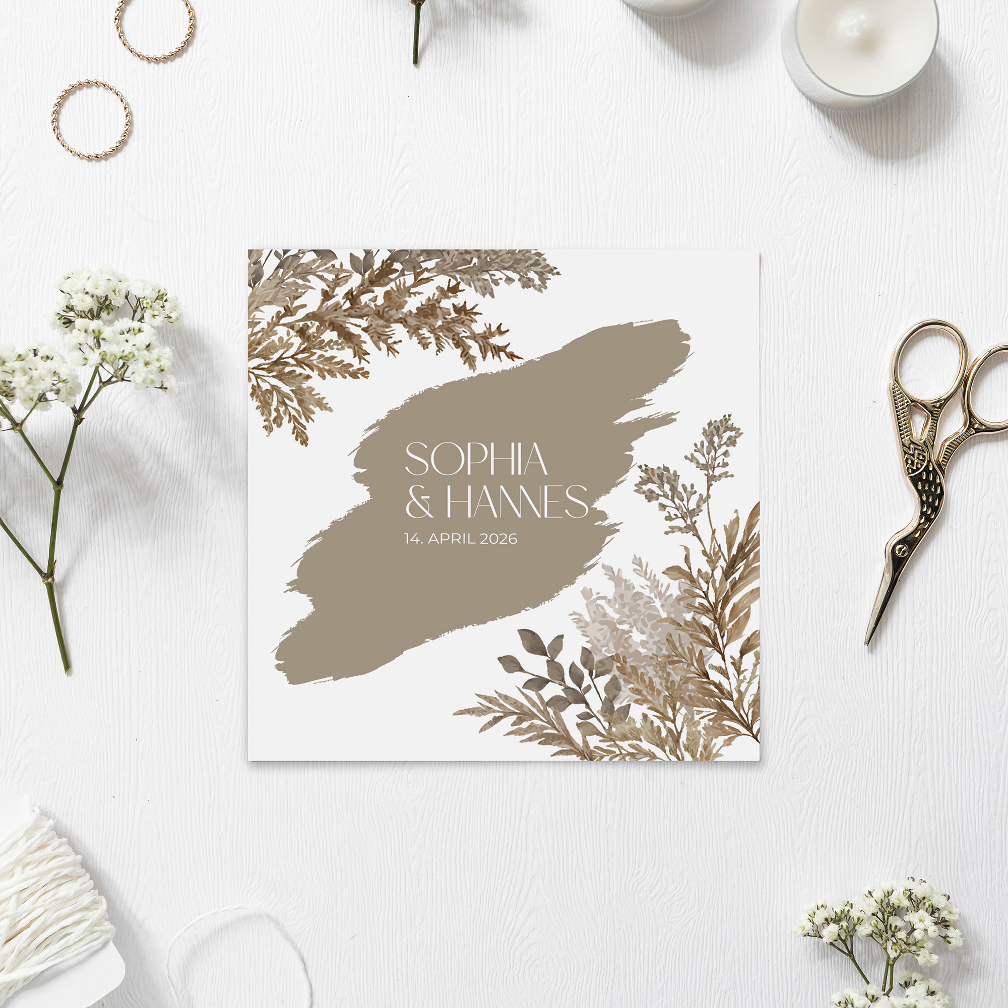 Postkarte Quadrat 148 x 148 mm - Boho "Earthstroke"