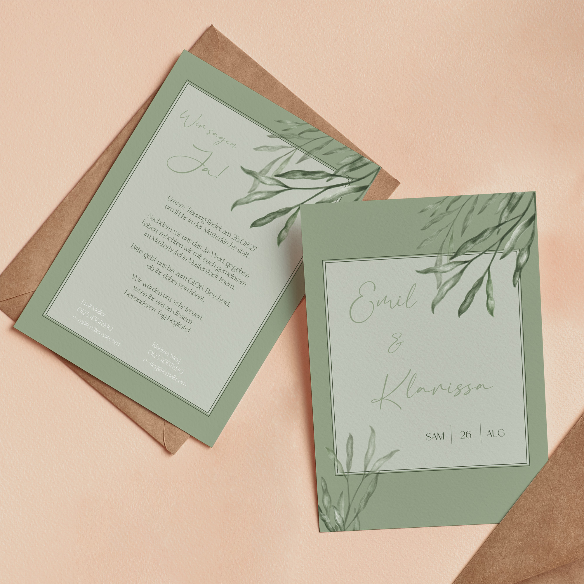 Postkarte DIN A6 im Hochformat - Greenery "Natural Frame"