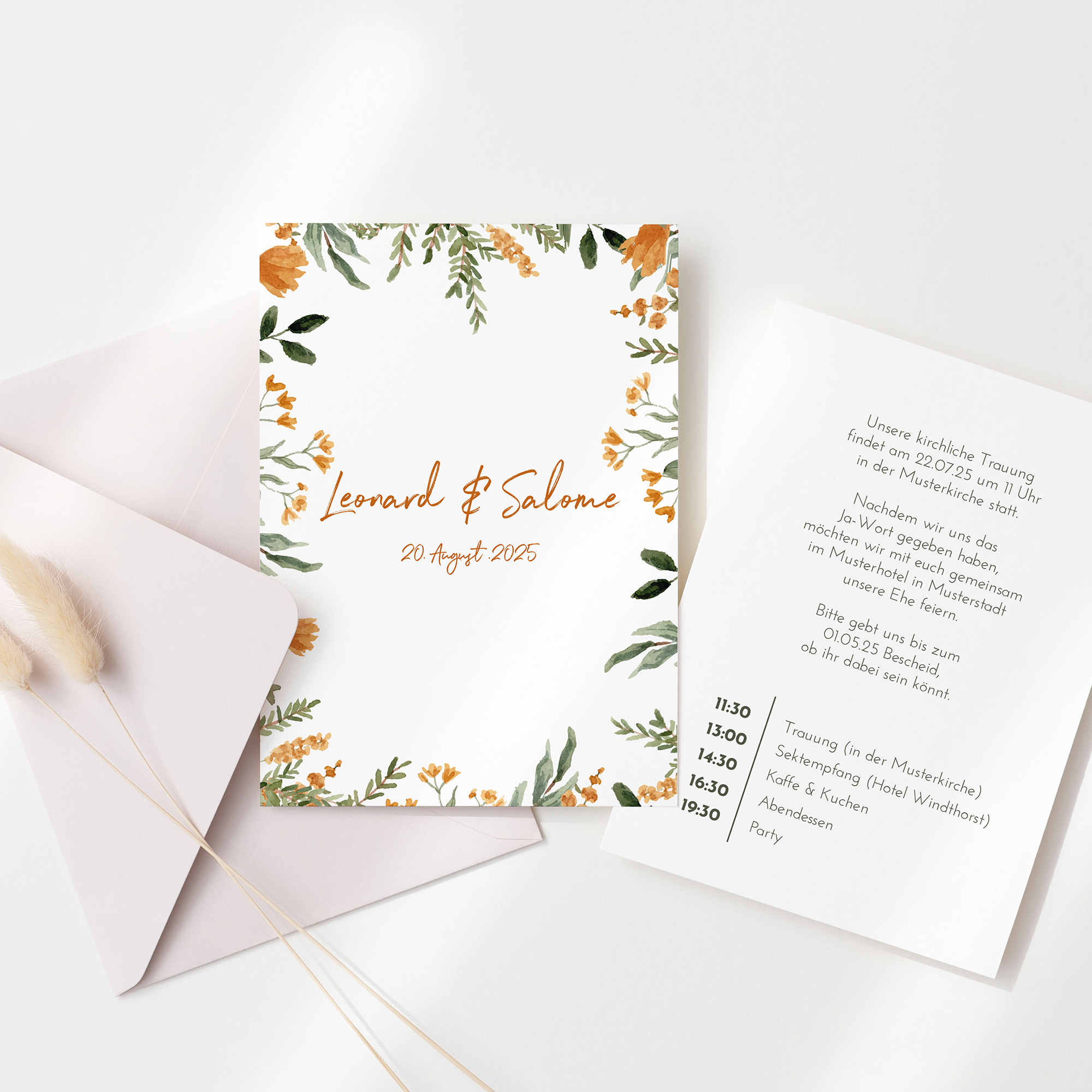 Postkarte DIN A6 im Hochformat - Floral "Warm Botanicals"