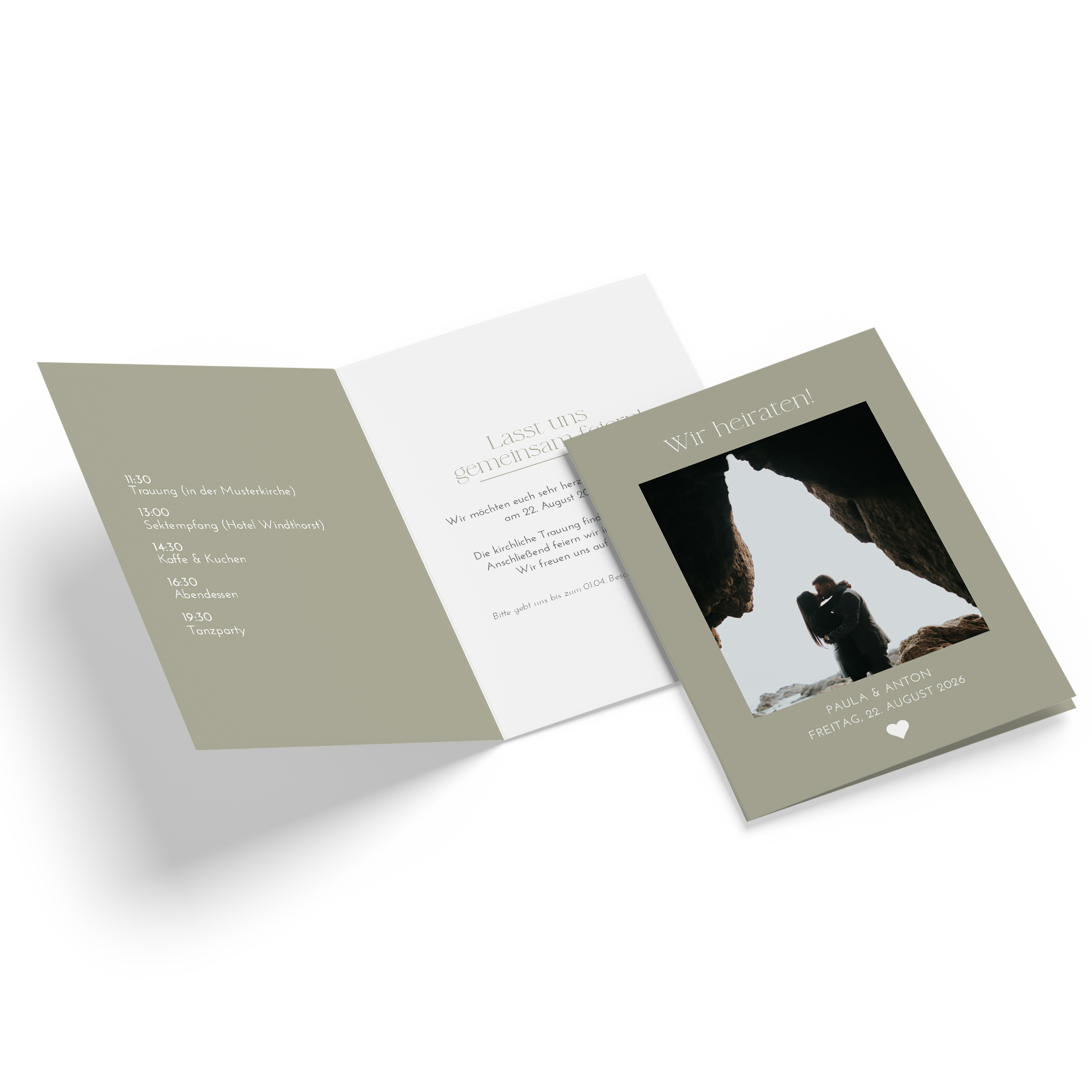 Klappkarte DIN A6 im Hochformat - Minimalistisch "Vienna"