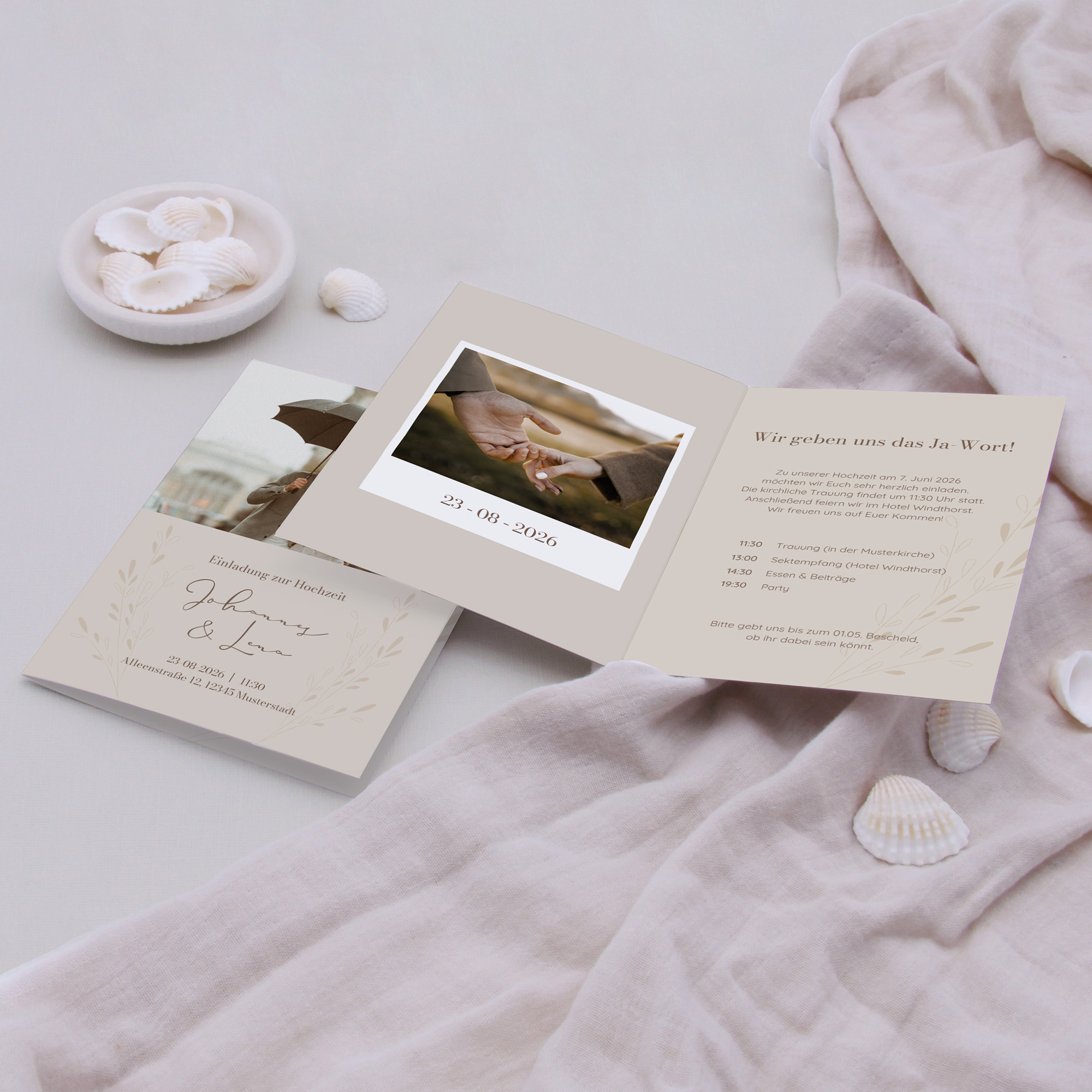 Klappkarte DIN A6 im Hochformat - Vintage - "La Petal Bird"