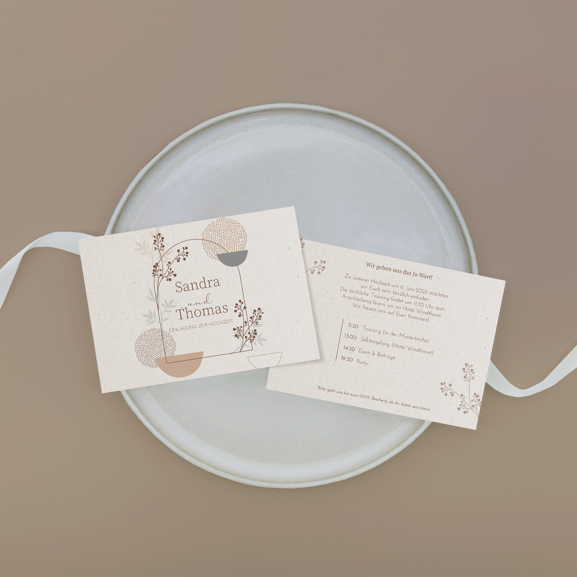 Postkarte DIN A6 im Querformat - Boho "Stone Bloom"