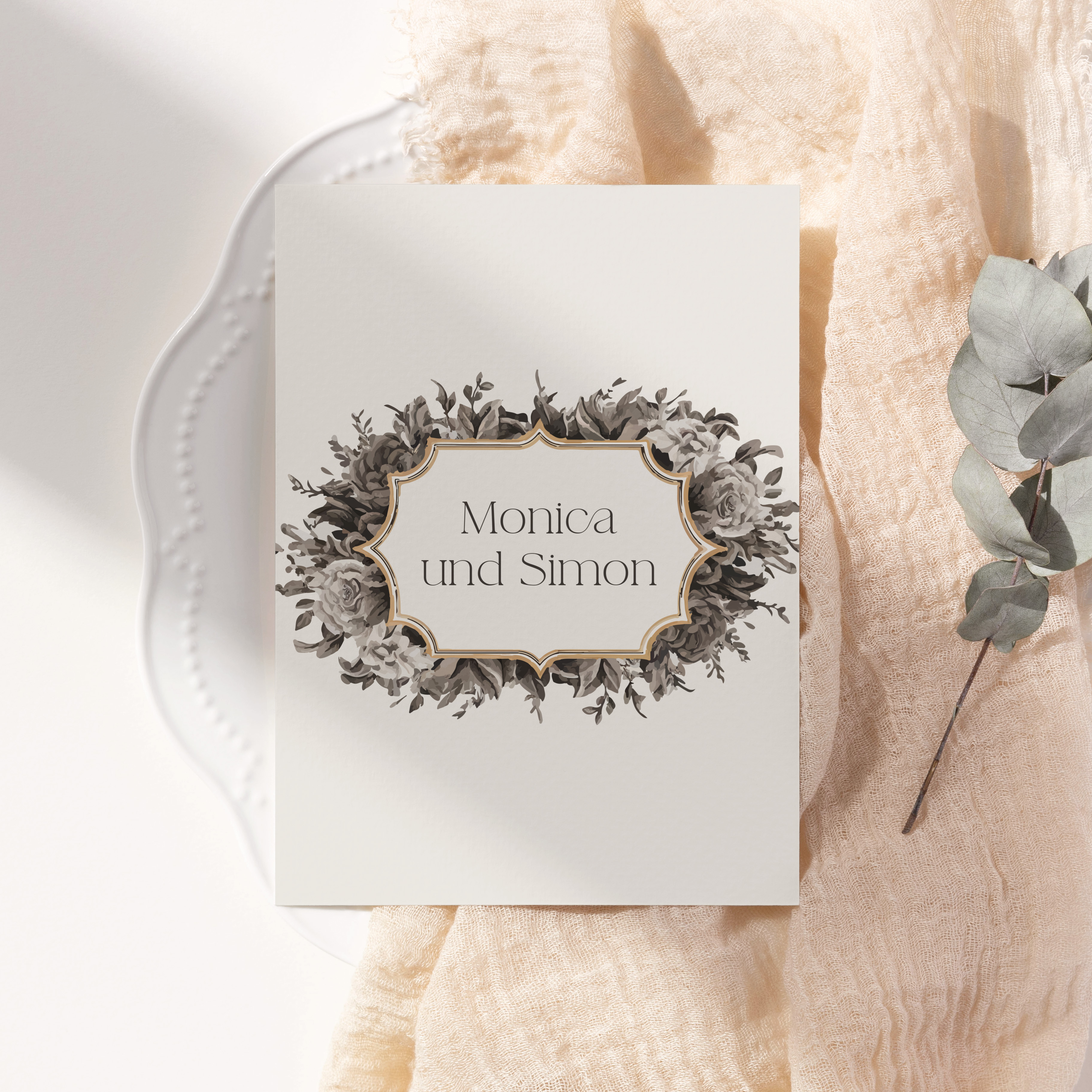 Postkarte DIN A6 im Hochformat - Vintage "Baroque Frame"