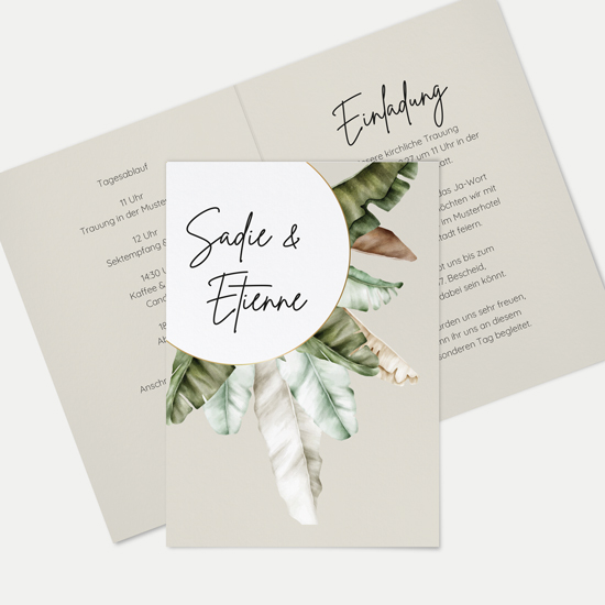 Klappkarte DIN A6 im Hochformat -Greenery "Manila 01"