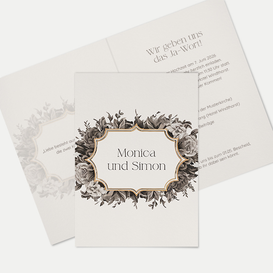 Klappkarte DIN A6 im Hochformat - Vintage - "Baroque Frame"