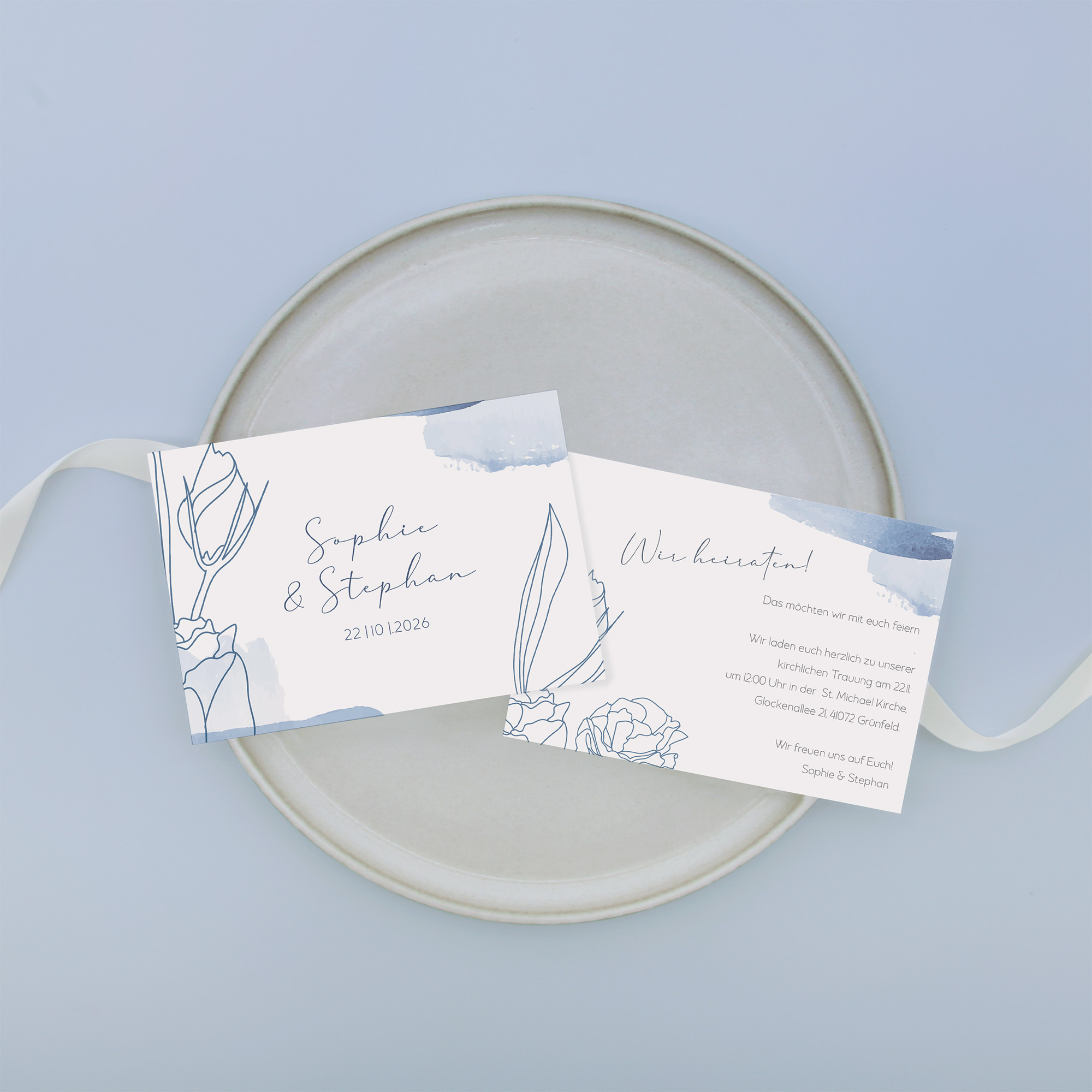 Postkarte DIN A6 im Querformat - Aquarell "midnight petals"