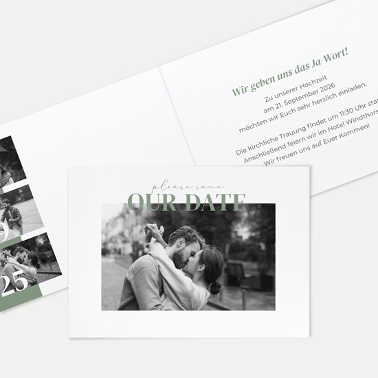 Klappkarte DIN A6 im Querformat - Minimalistisch "Berlin"