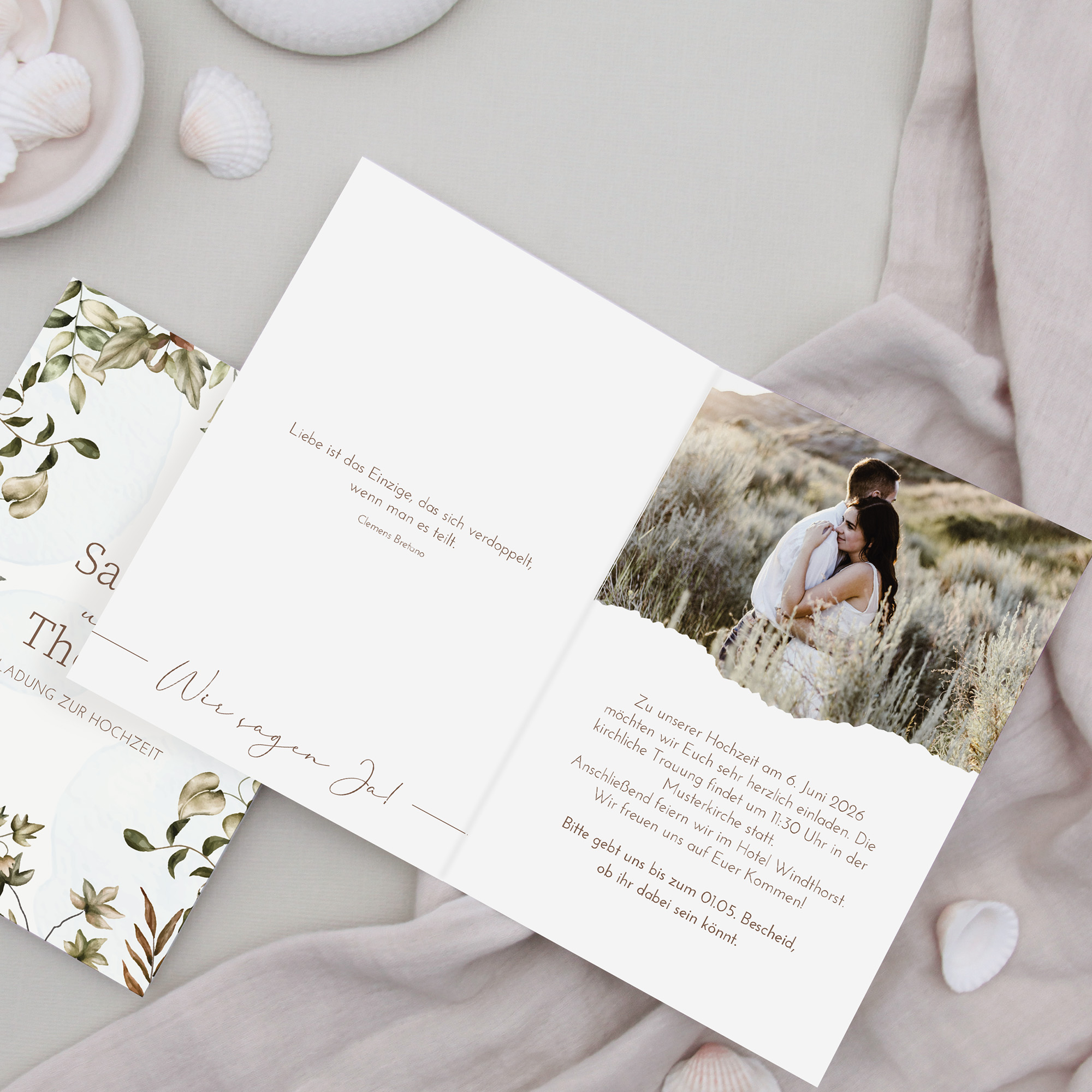 Klappkarte DIN A6 im Hochformat - Boho "Nature Hold"