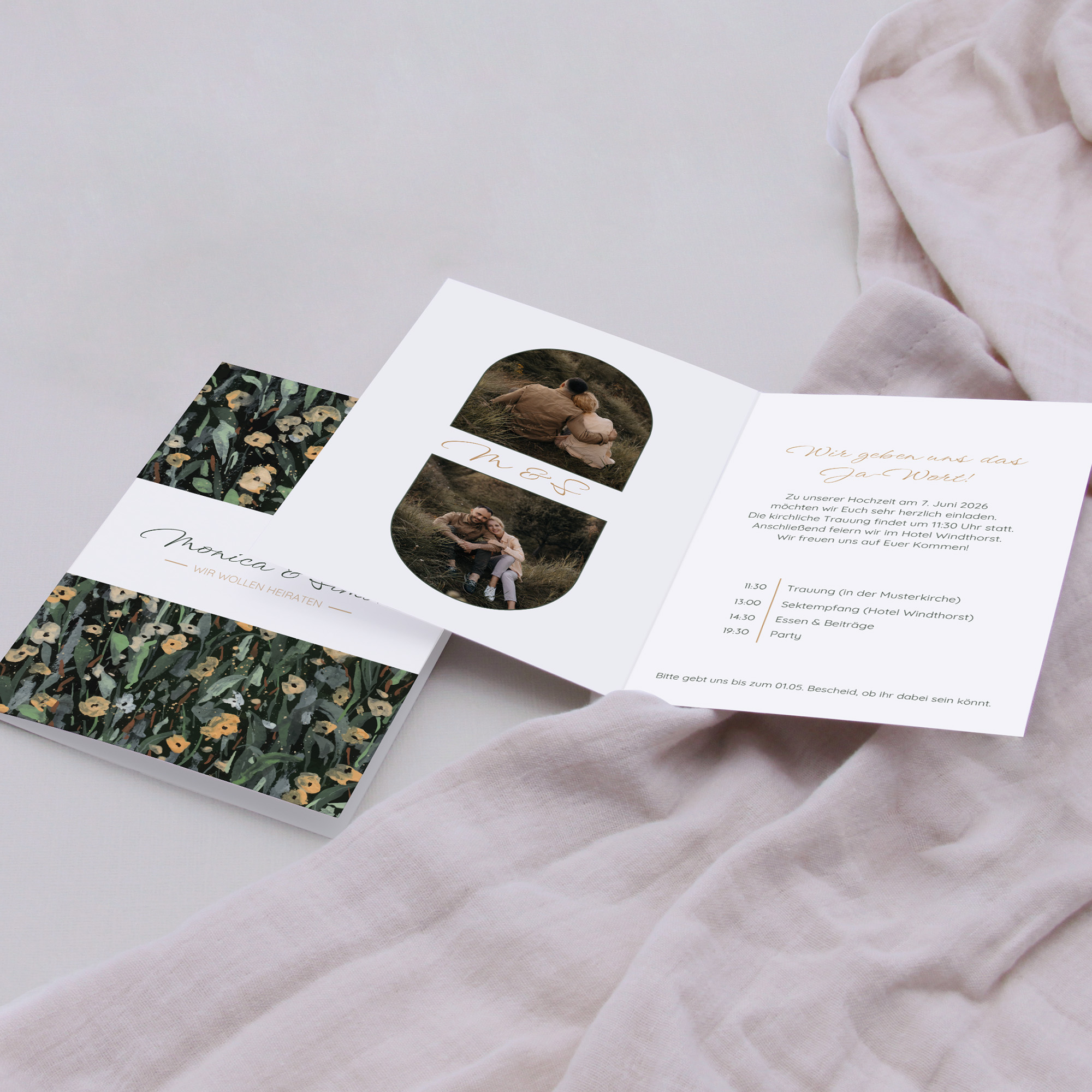 Klappkarte DIN A6 im Hochformat - Vintage - "La Campagna"