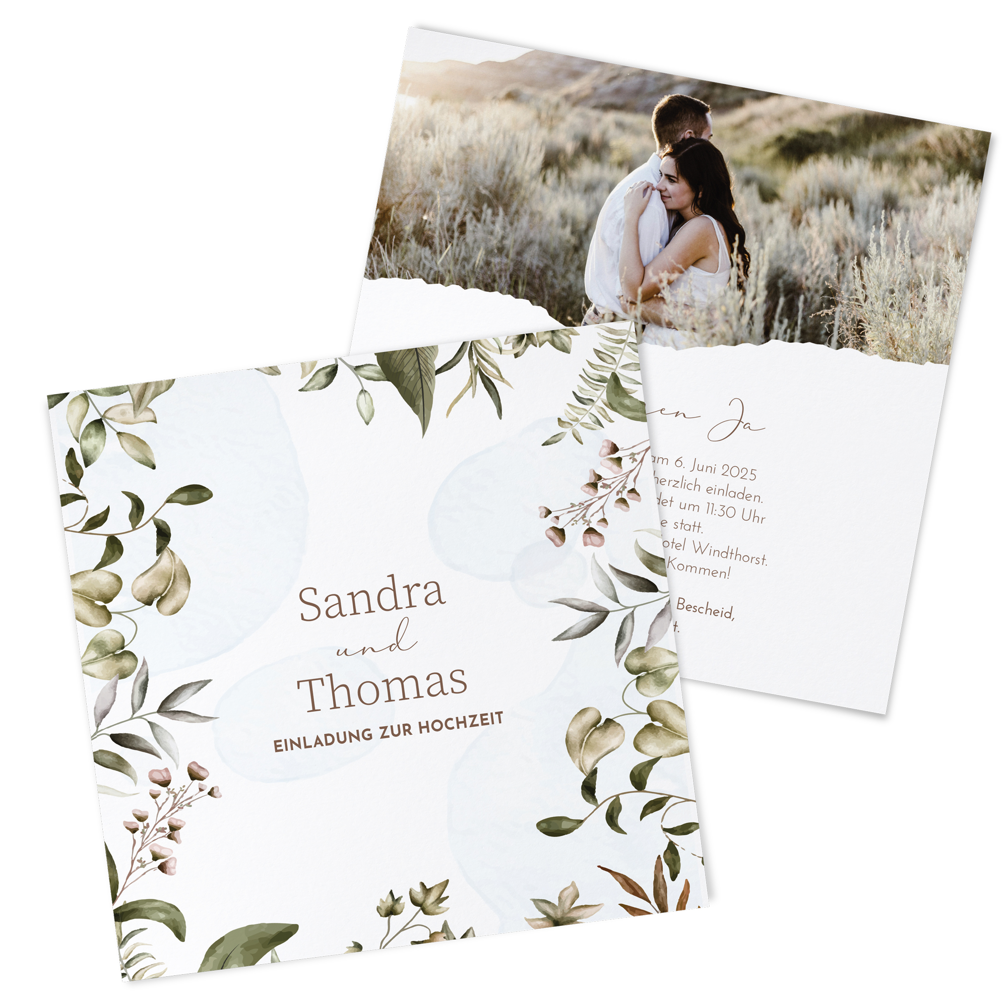 Postkarte Quadrat 148 x 148 mm - Boho "Nature Hold"