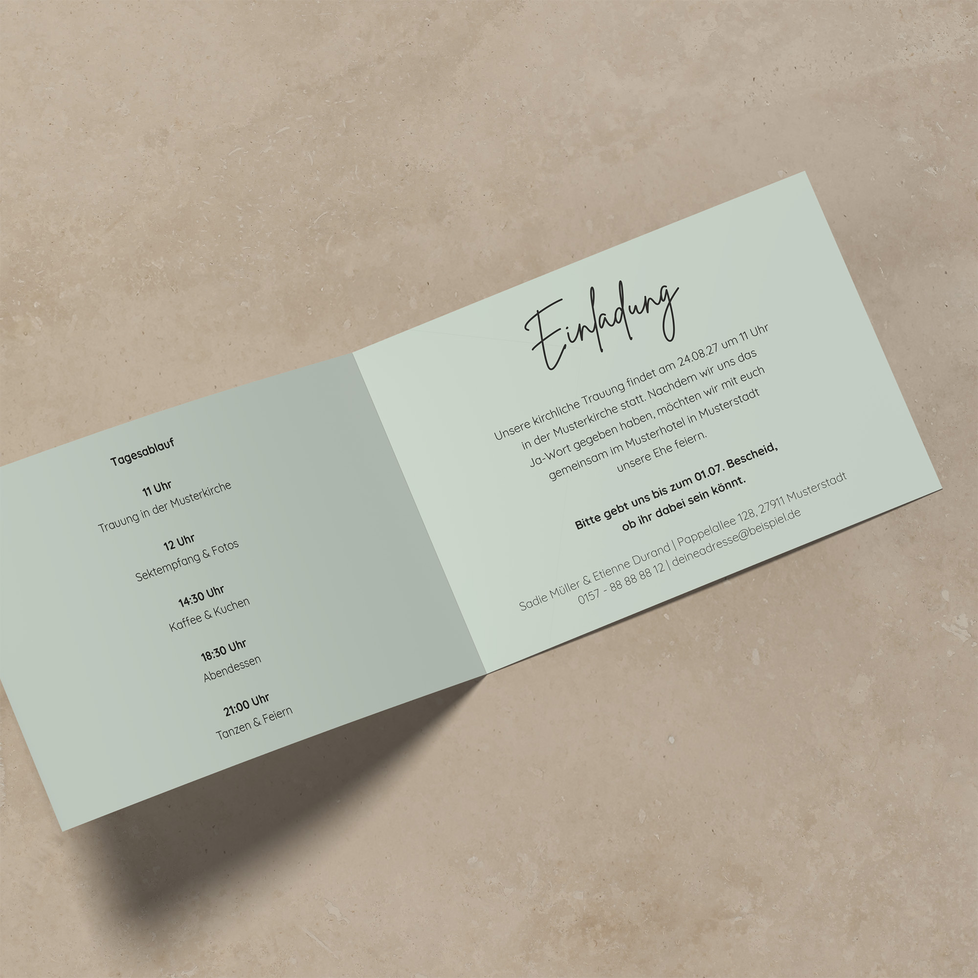 Klappkarte DIN A6 im Querformat - Greenery "Manila 01"