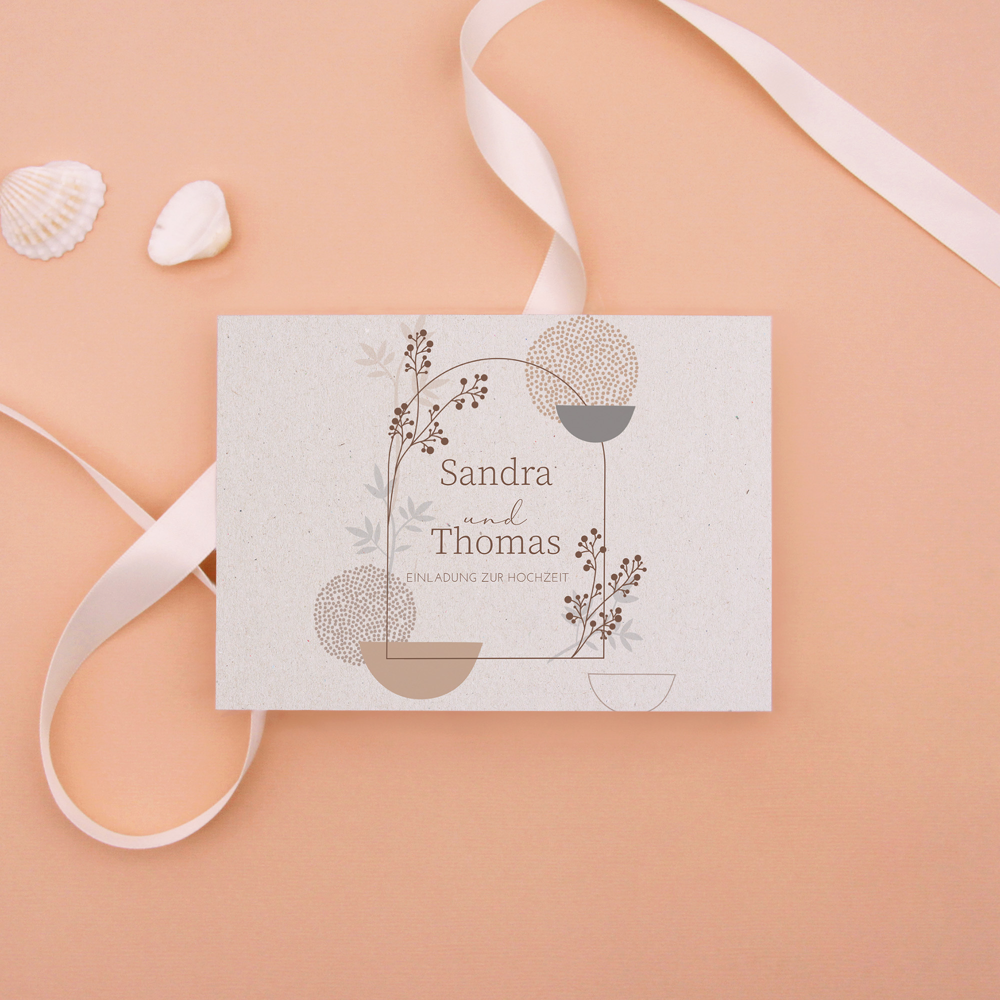 Postkarte DIN A6 im Querformat - Boho "Stone Bloom"