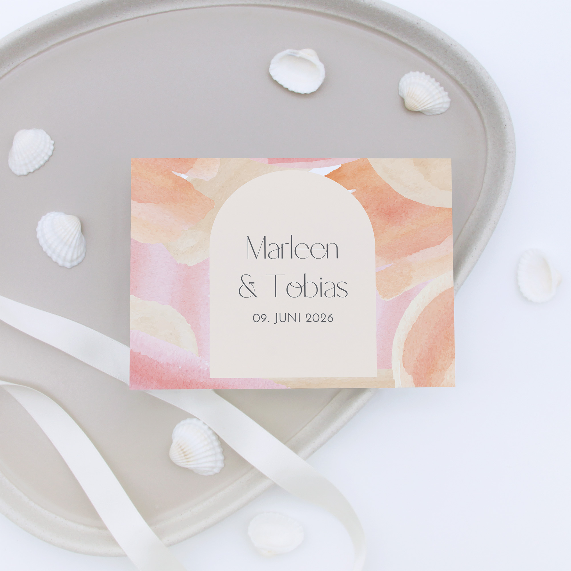 Postkarte DIN A6 im Querformat - Aquarell "dusty Bloom"