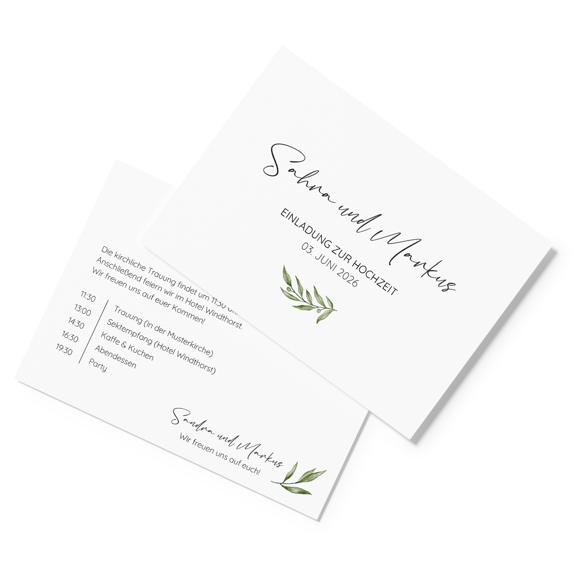 Postkarte DIN A6 im Querformat - Minimalistisch "Olivetta"